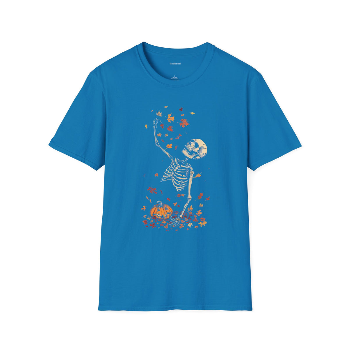 Skeleton & Falling Leaves Halloween T-Shirt