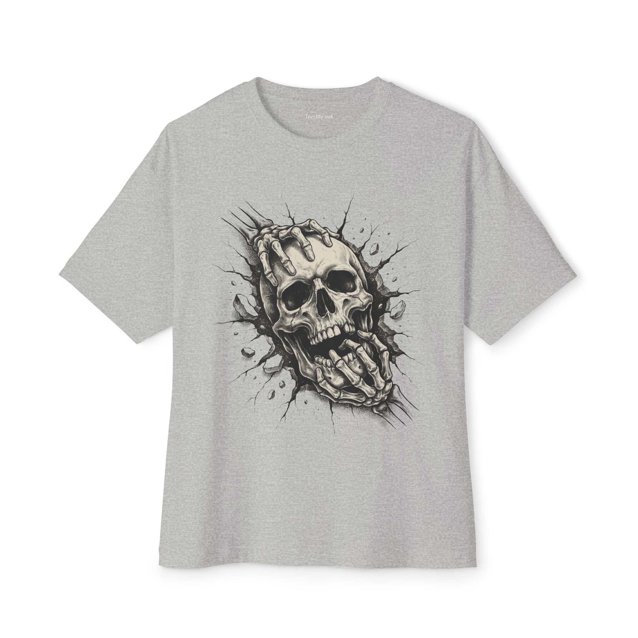 Skull Grip Graphic Tee — Gothic Oversized Boxy T‑Shirt