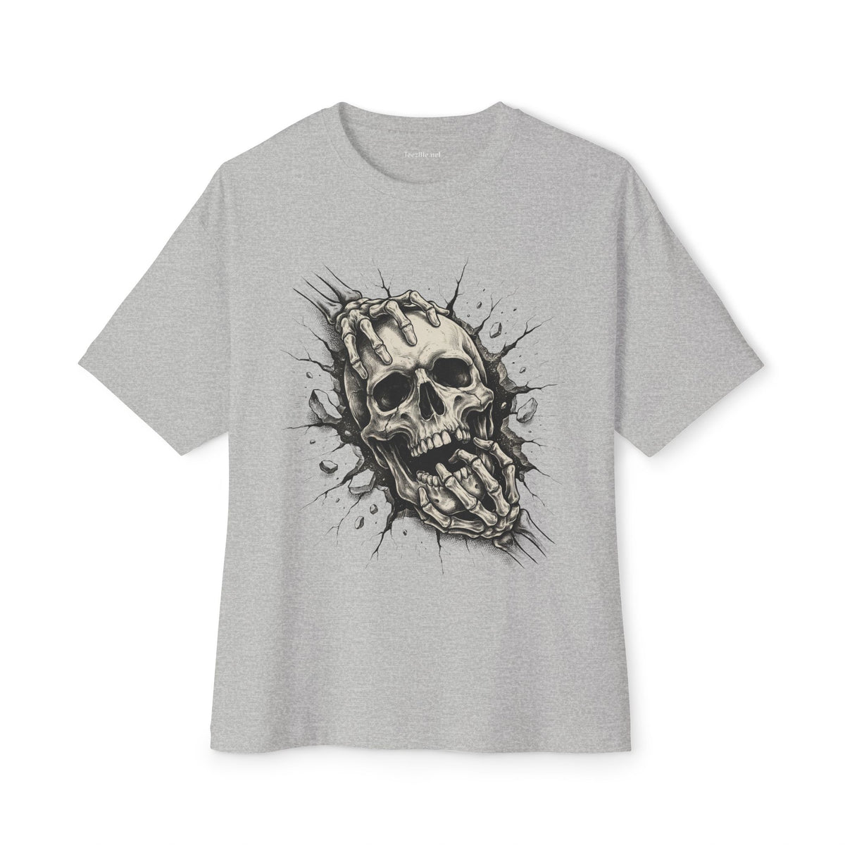 Skull Grip Graphic Tee — Gothic Oversized Boxy T‑Shirt