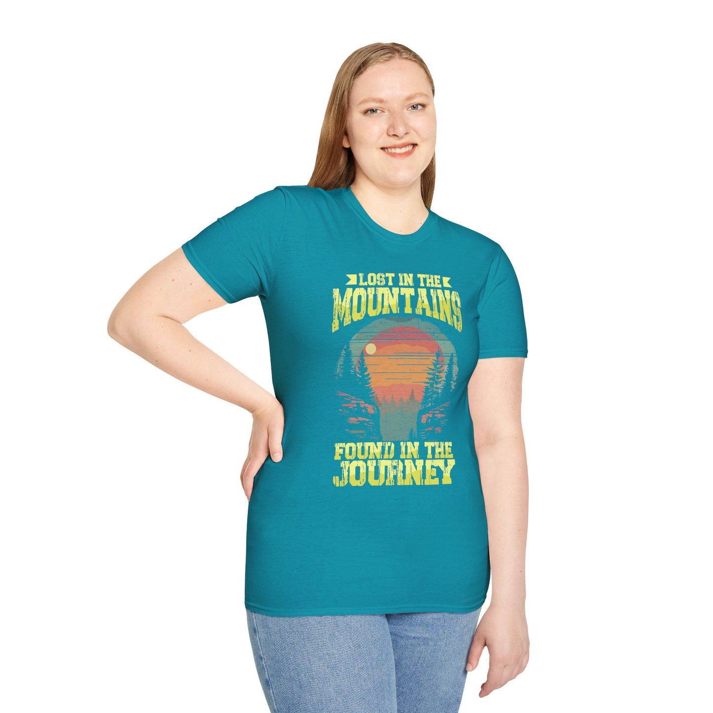 Lost in the Mountain - Unisex Softstyle T-Shirt 100% Cotton Graphic