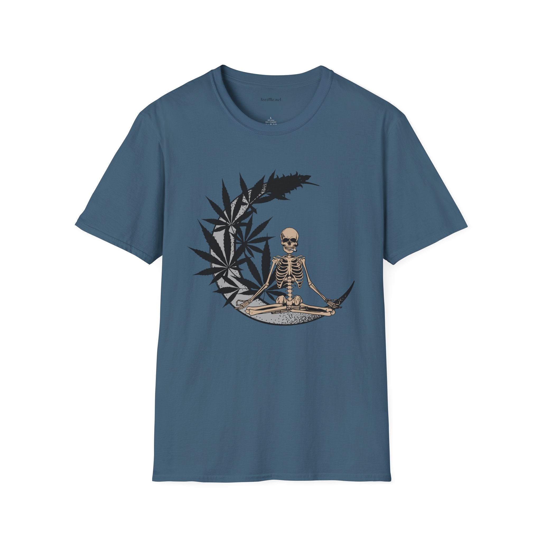 Smoking Skeleton - Unisex Softstyle T-Shirt 100% Cotton Graphic