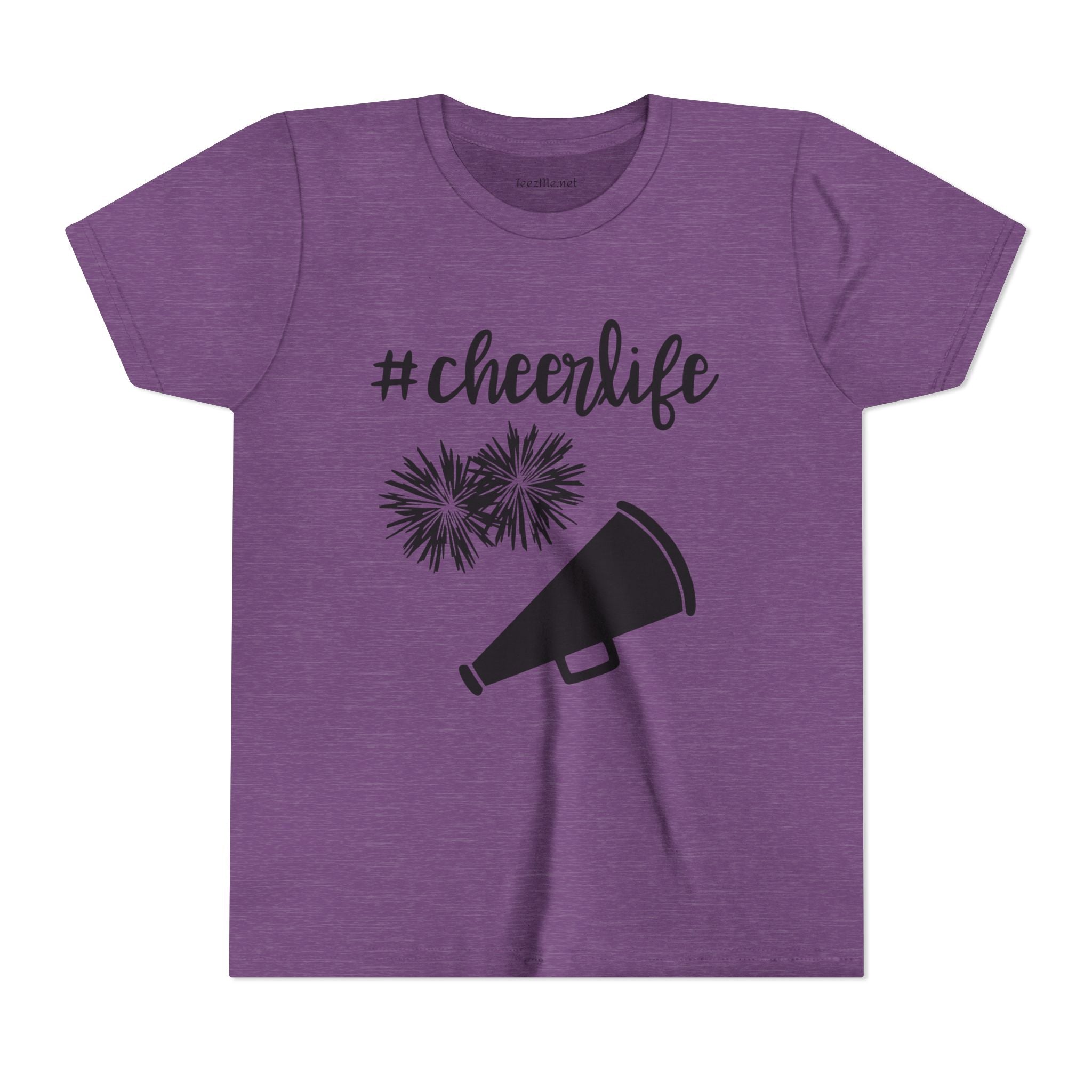Youth Cheer Tee - “#cheerlife” Megaphone & Pom Design