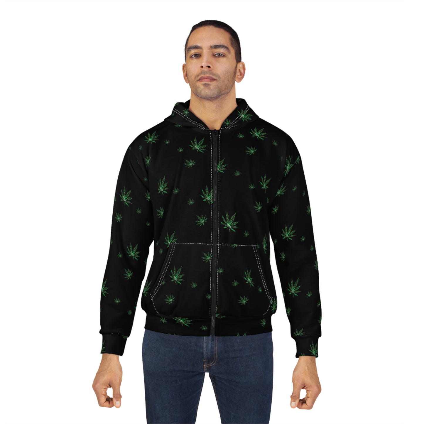 Plant Leaves Unisex Zip Hoodie (AOP)