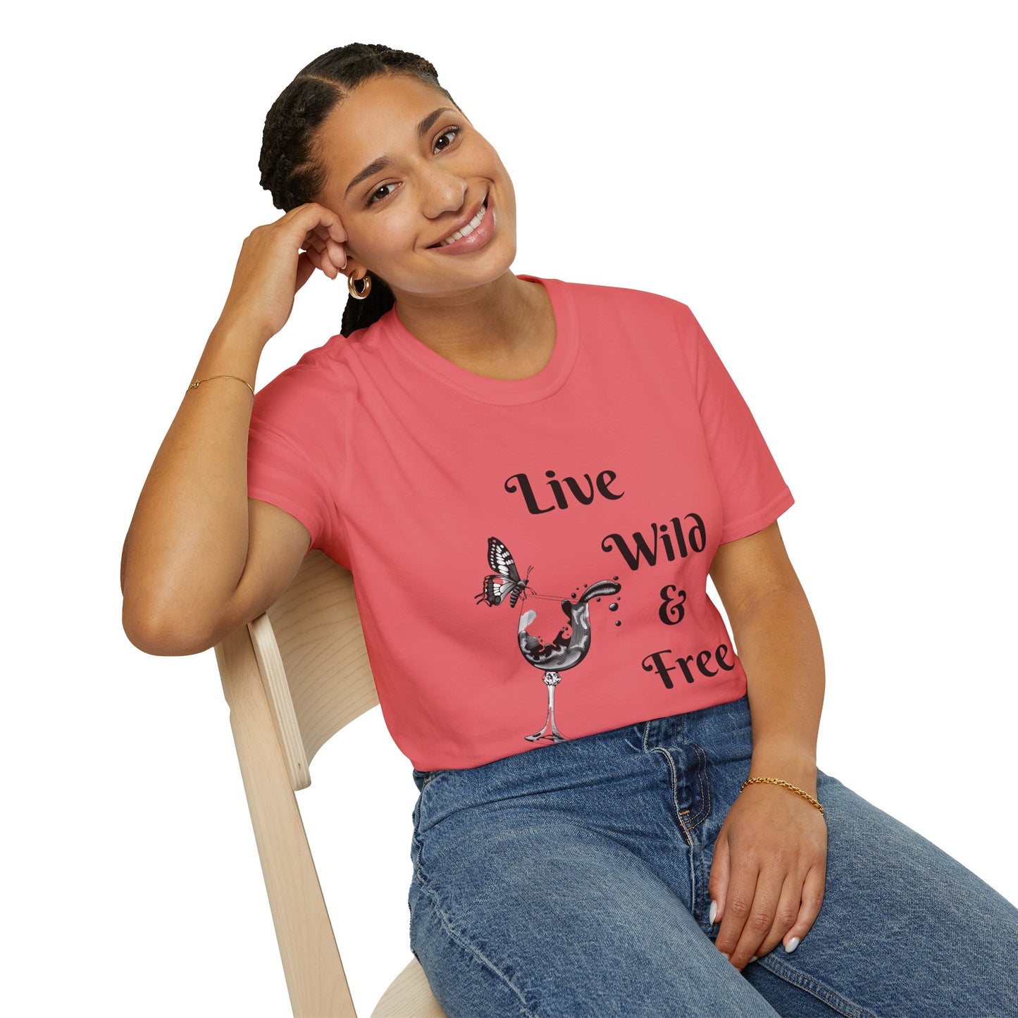 Live Wild & Free -  Unisex Softstyle T-Shirt 100% Cotton Graphic