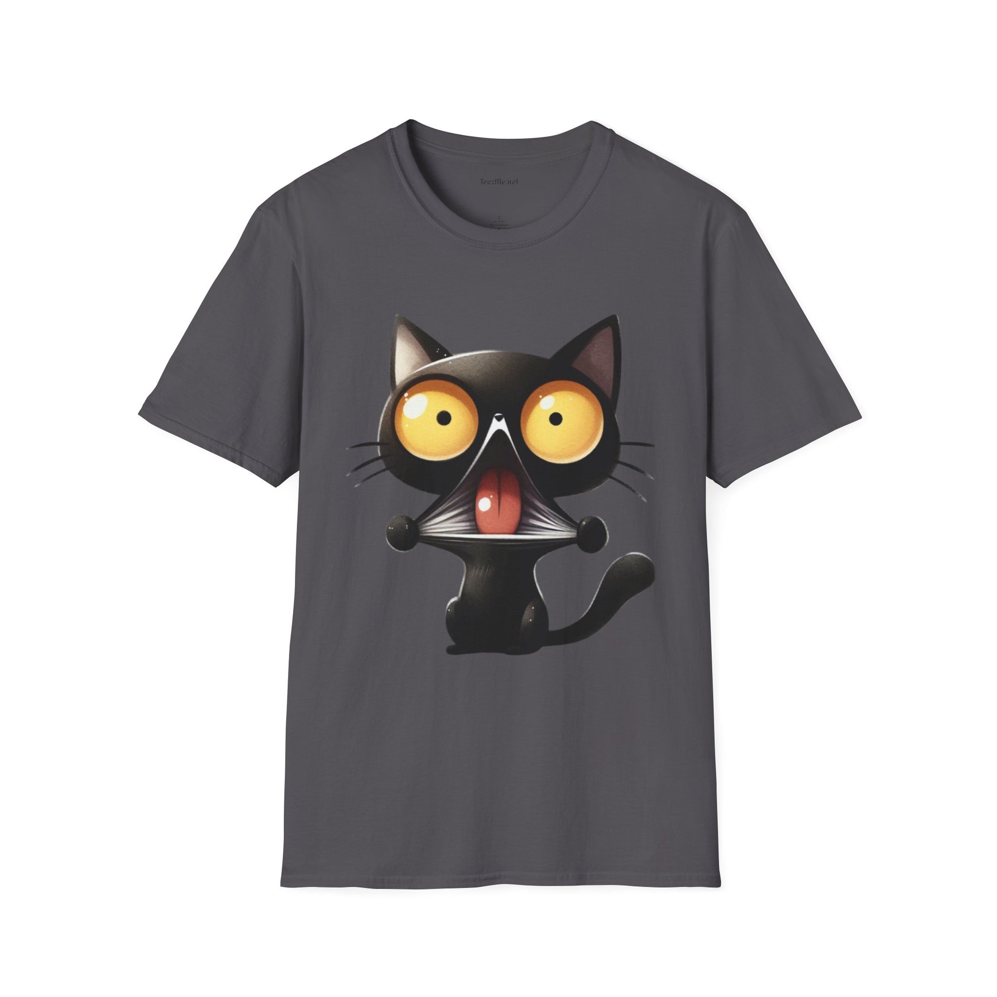Crazy Cat 01 Unisex SoftStyle T-Shirt 100% Cotton Graphic
