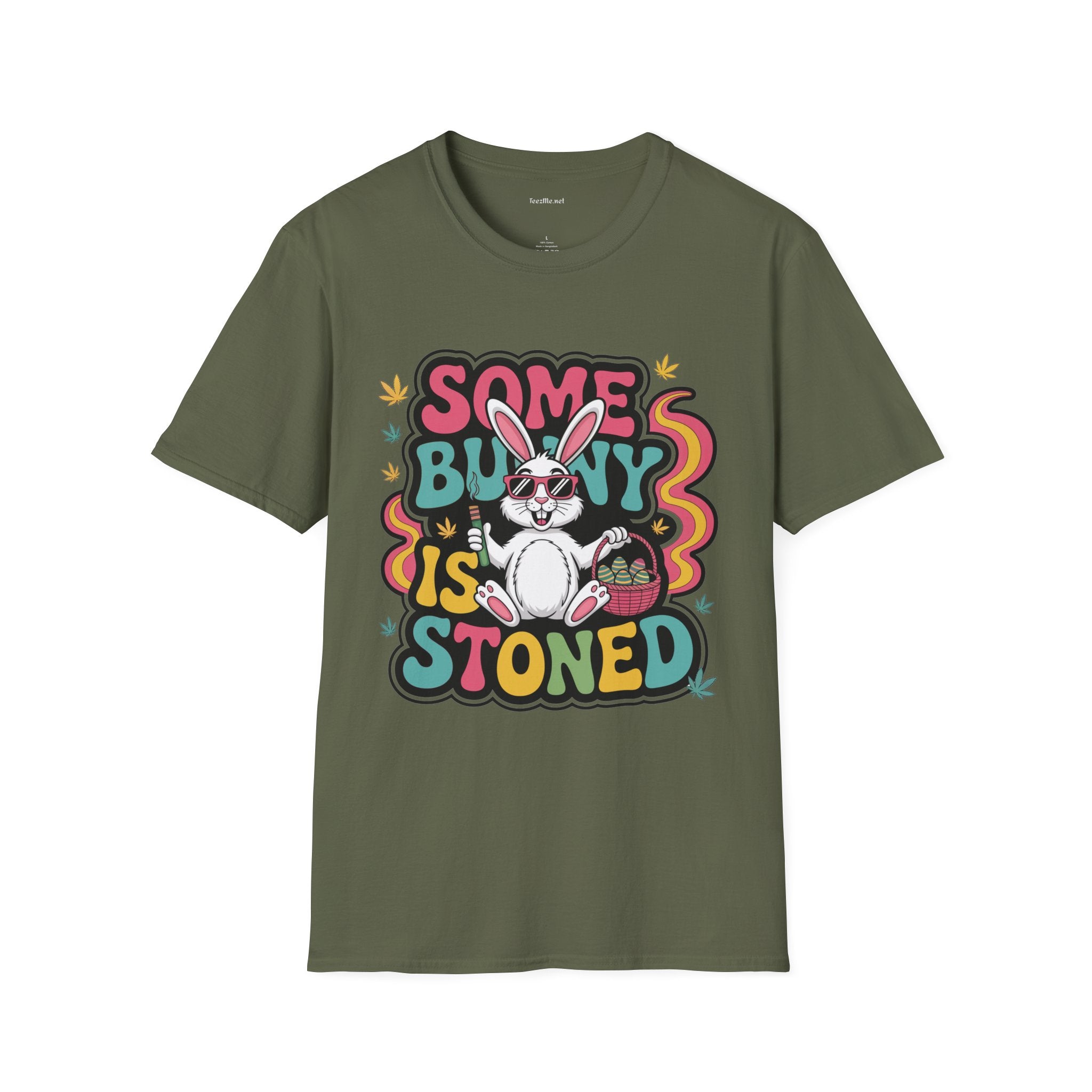 Some Bunny Is Stoned Unisex Softstyle T-Shirt 100% Cotton Graphic