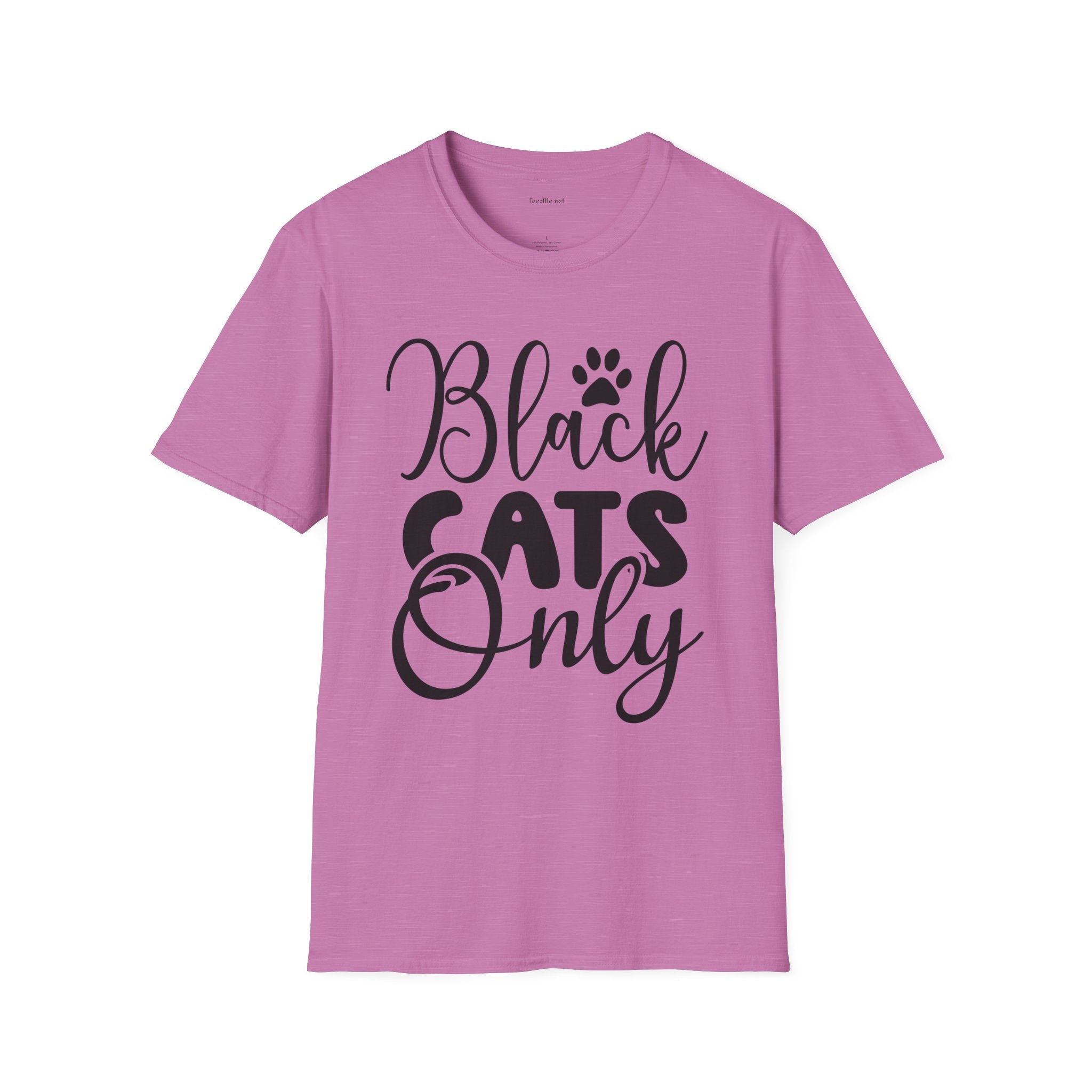 Black Cats Only - Unisex Softstyle T-Shirt 100% Cotton Graphic