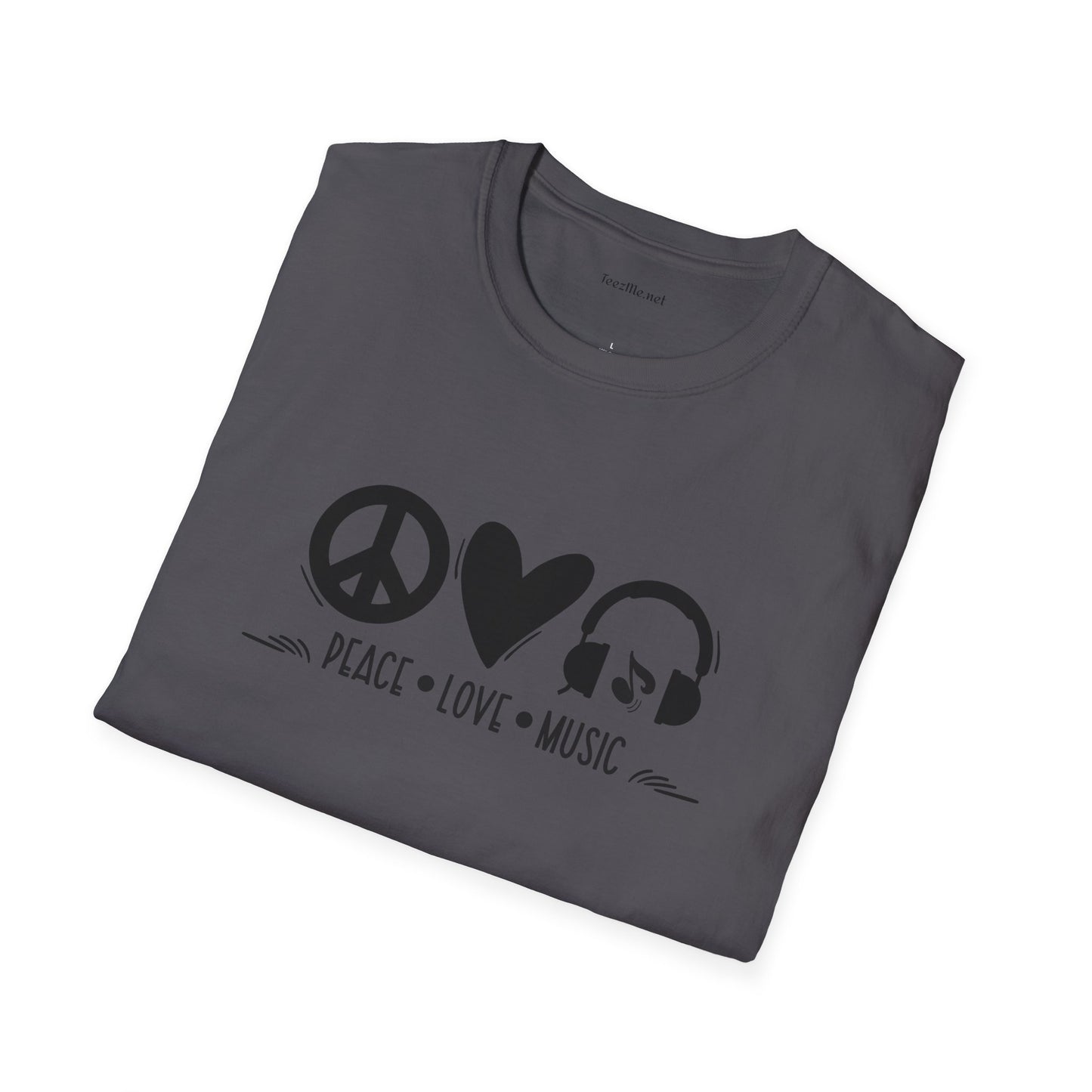 Peace Love Music - Unisex Softstyle T-Shirt 100% Cotton Graphic