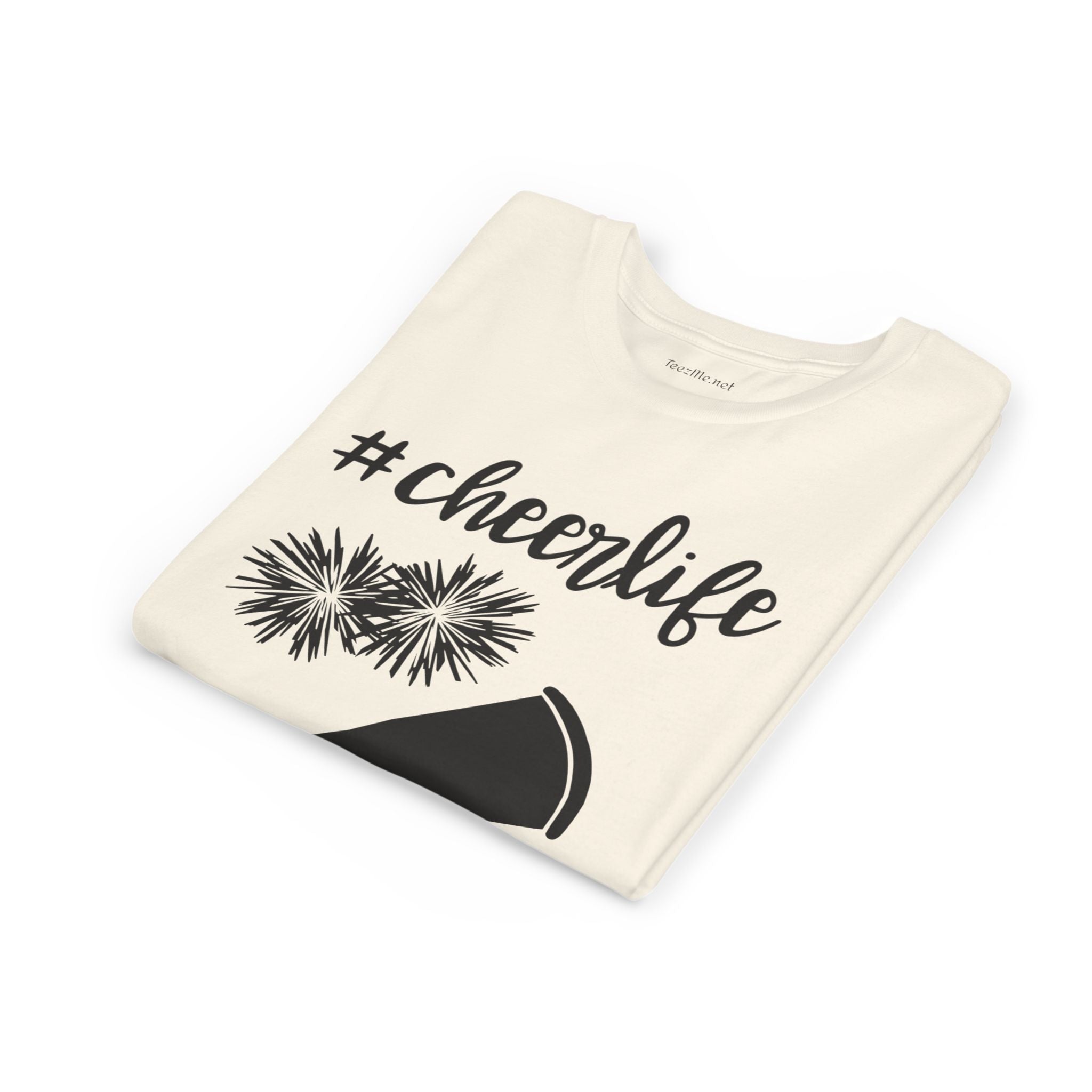 Youth Cheer Tee - “#cheerlife” Megaphone & Pom Design