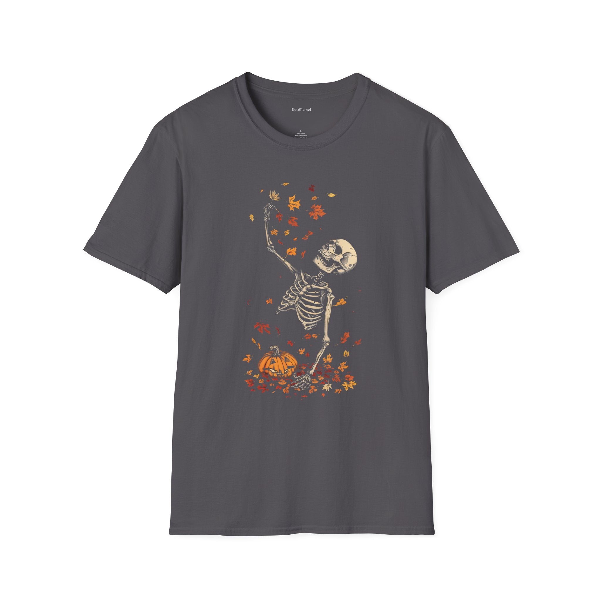 Skeleton & Falling Leaves Halloween T-Shirt
