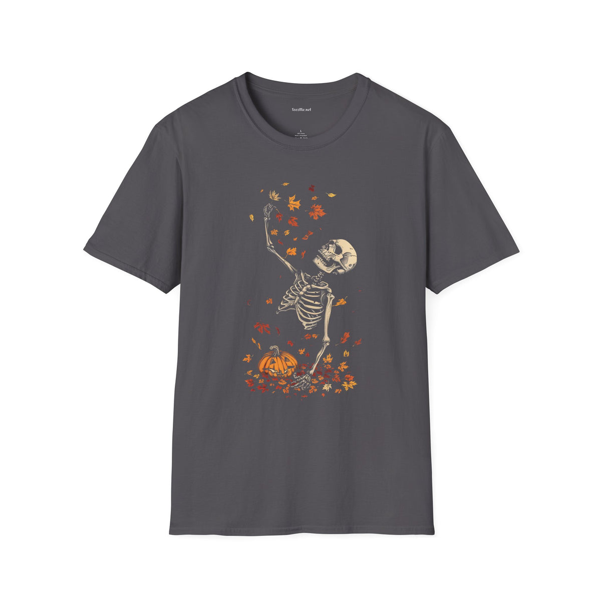 Skeleton & Falling Leaves Halloween T-Shirt