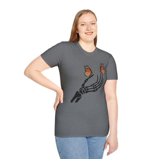 Hand with Butterfly - Unisex Softstyle T-Shirt 100% Cotton Graphic