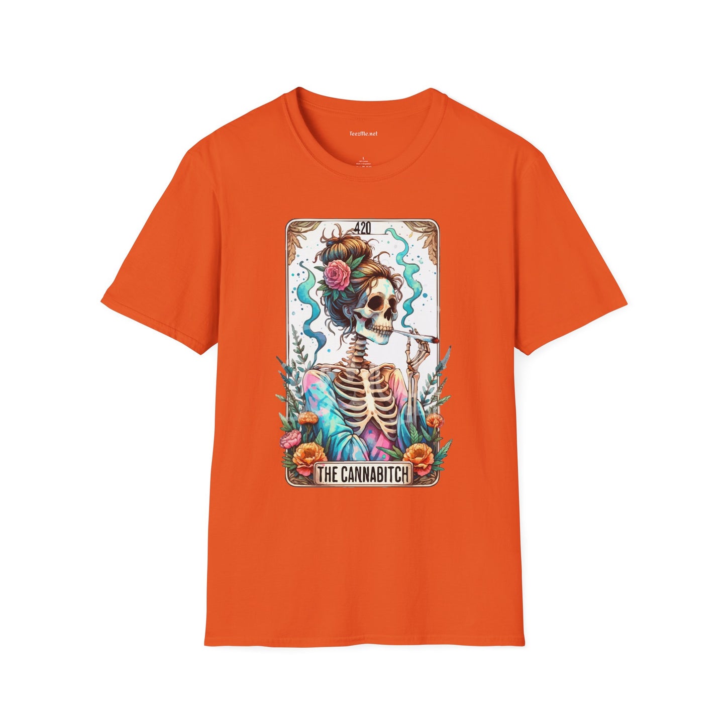 Boho Stoner Skeleton Cannabitch Unisex Softstyle T-Shirt 100% Cotton Graphic