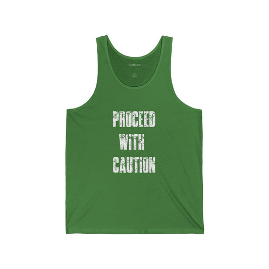 Proceed With Caution Unisex Jersey Tank