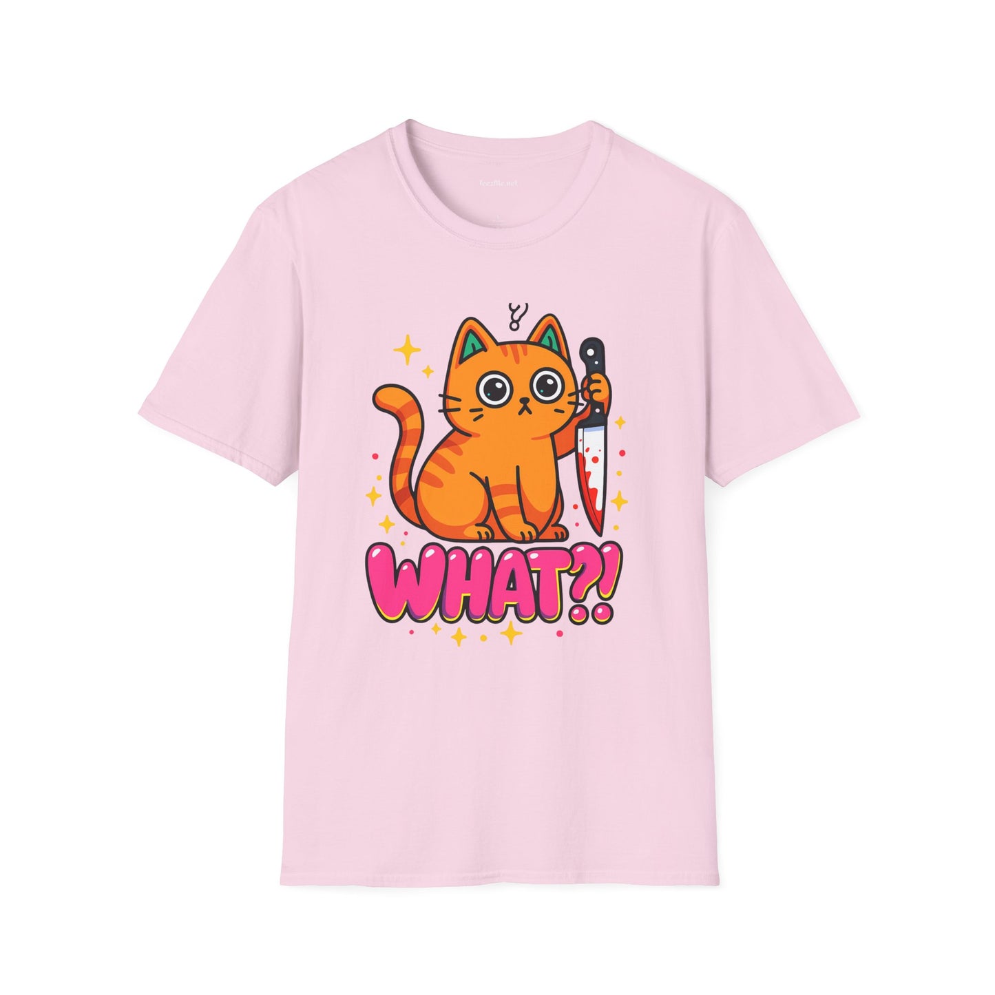 What? Murderous Cat Unisex Softstyle T-Shirt 100% Cotton