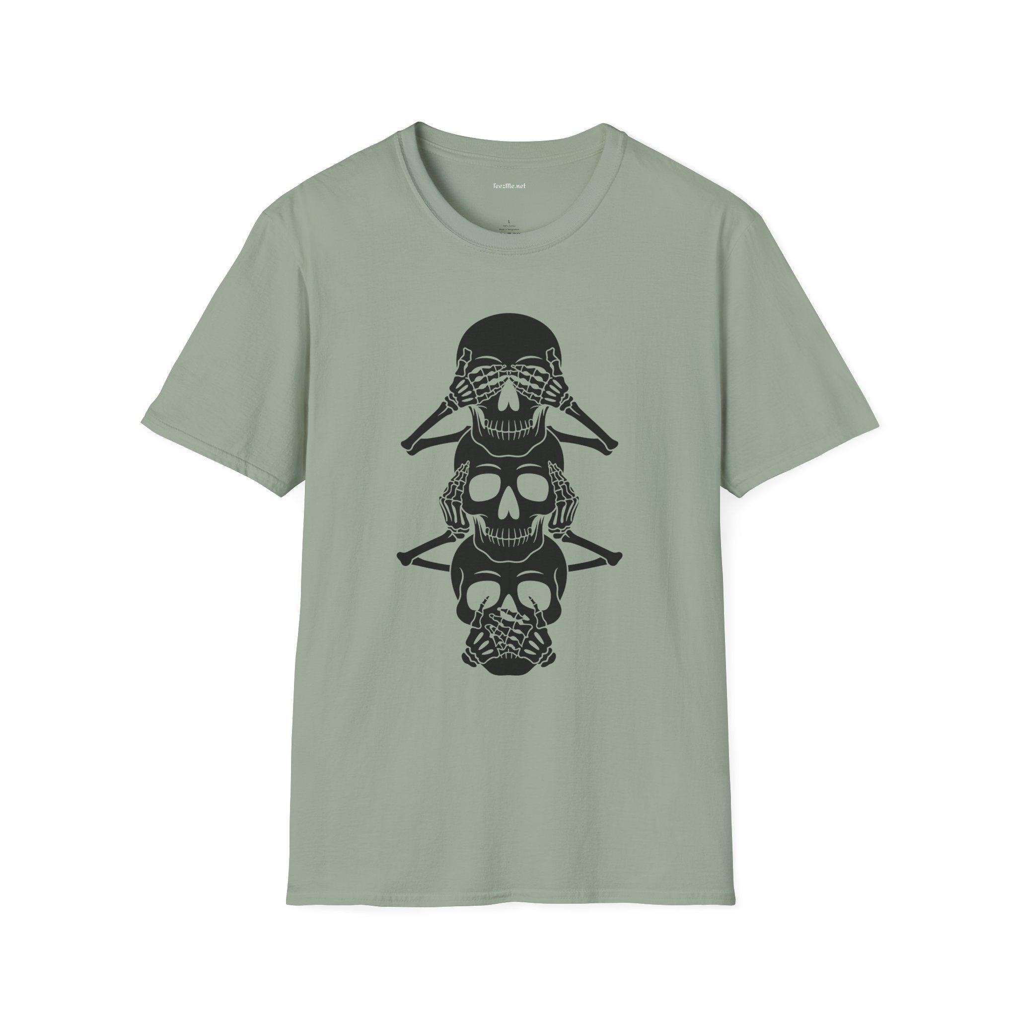 See Hear Speak No Evil Unisex Softstyle T-Shirt 100% Cotton Graphic
