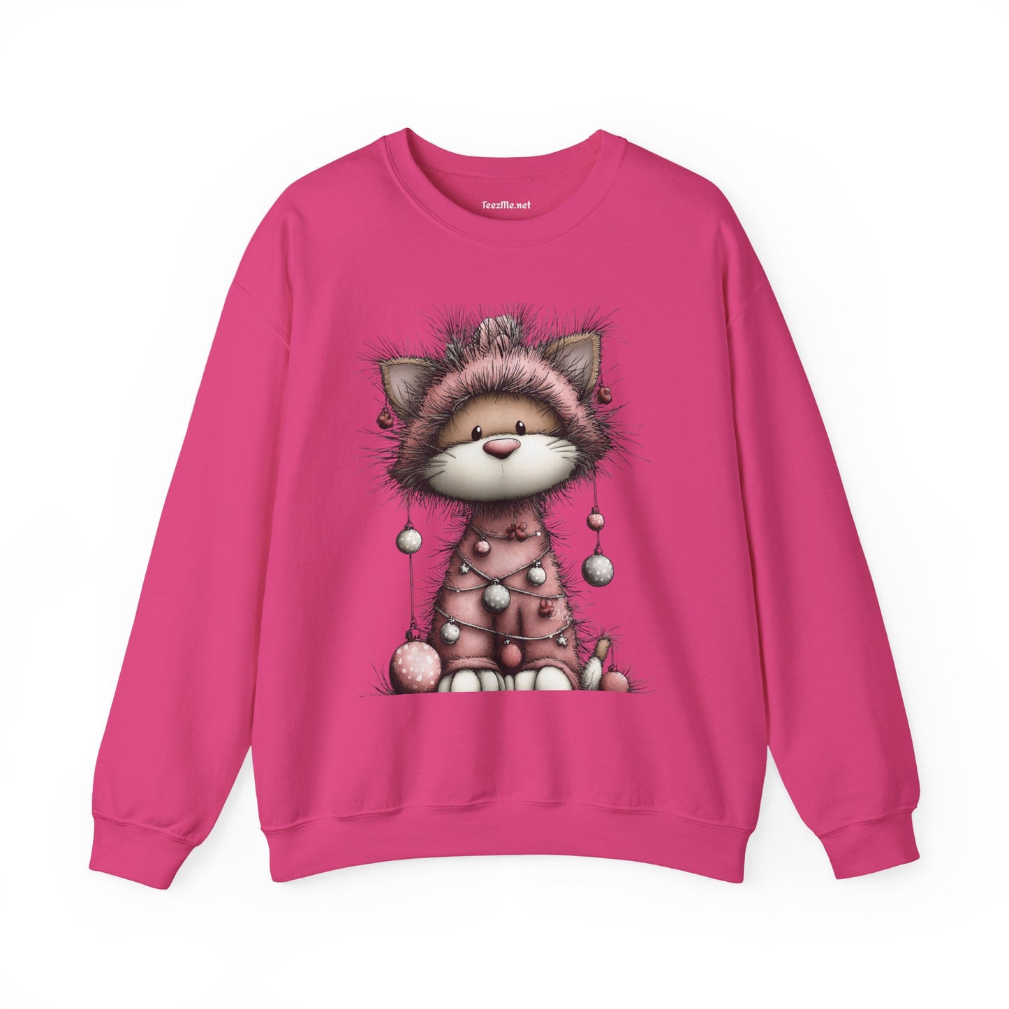 Whimsical Holiday Cat 02 Unisex Heavy Blend™ Crewneck Sweatshirt