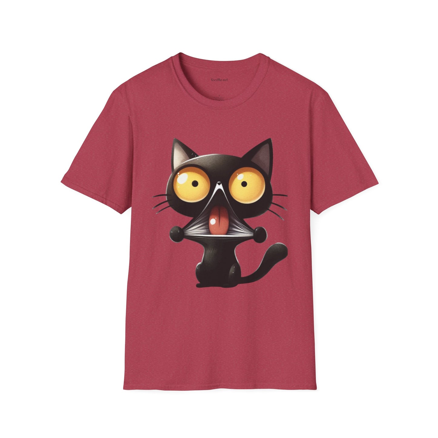 Crazy Cat 01 Unisex SoftStyle T-Shirt 100% Cotton Graphic