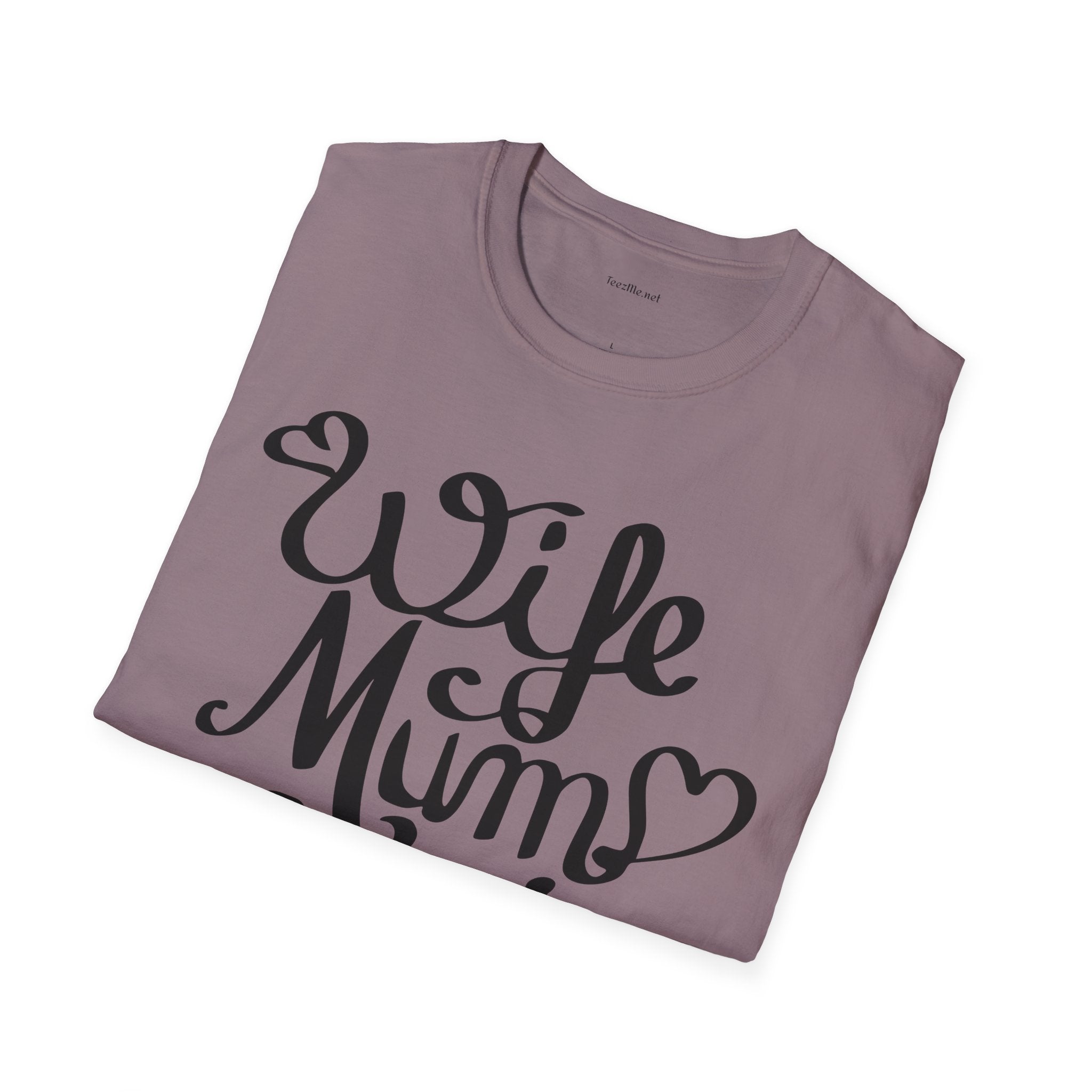 Wife Mum Boss - Unisex Softstyle T-Shirt 100% Cotton Graphic
