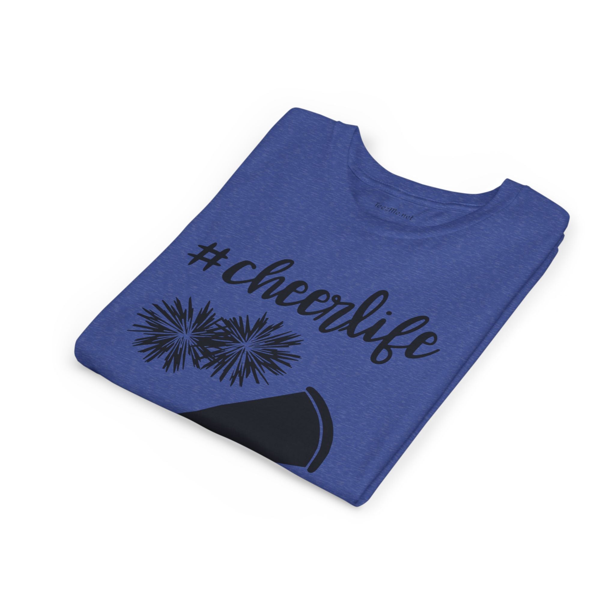 Youth Cheer Tee - “#cheerlife” Megaphone & Pom Design