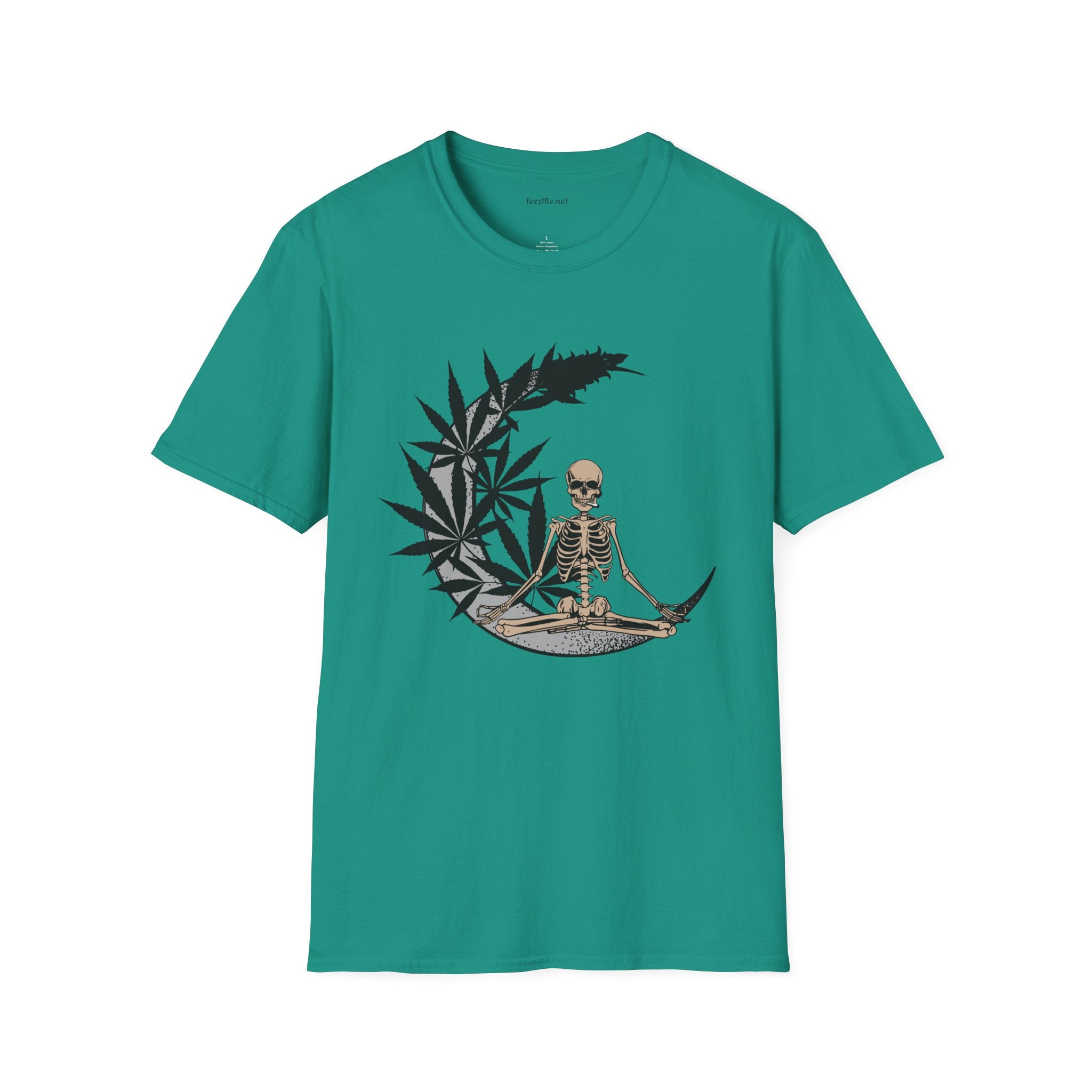 Smoking Skeleton - Unisex Softstyle T-Shirt 100% Cotton Graphic