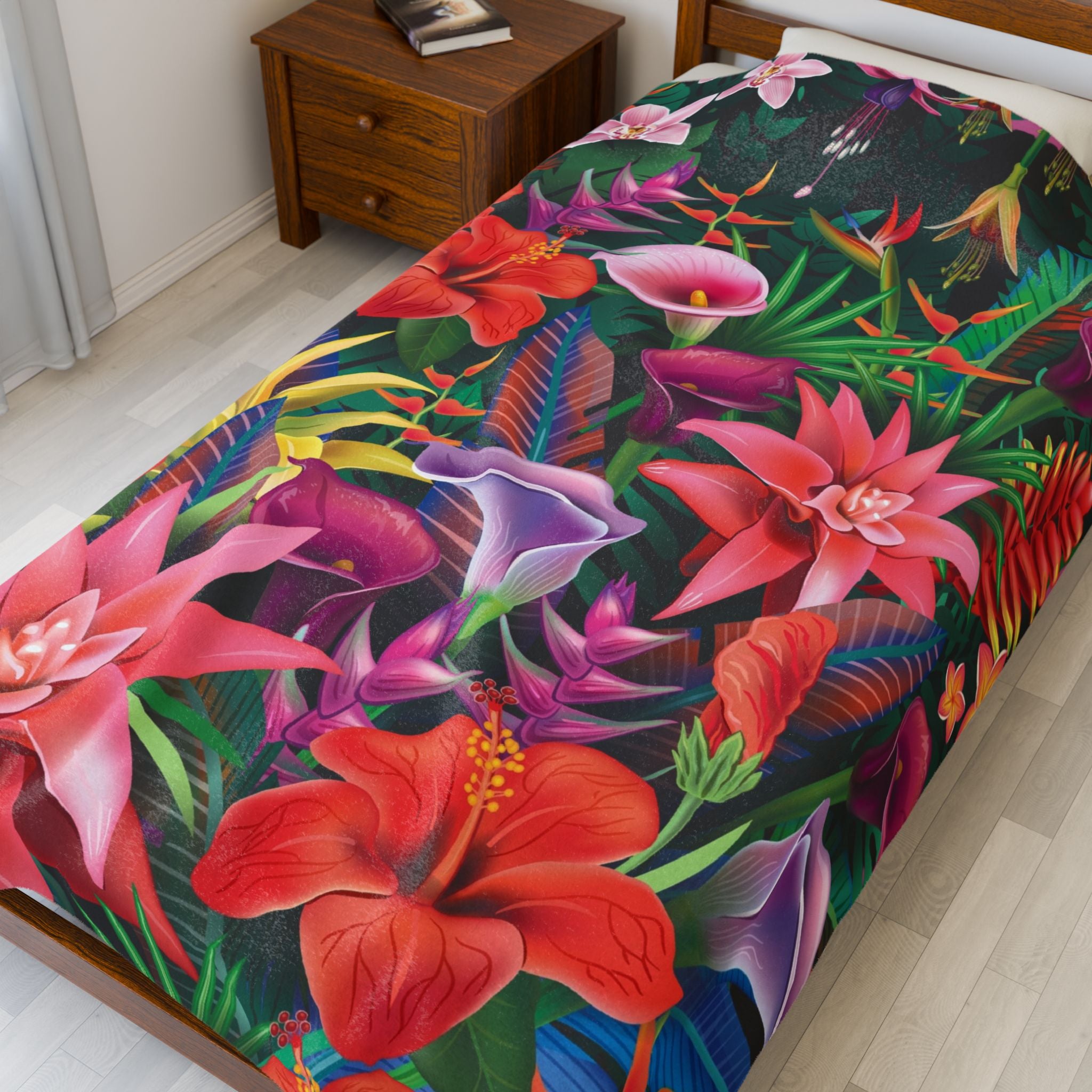Tropical Dreams Velveteen Plush Blanket