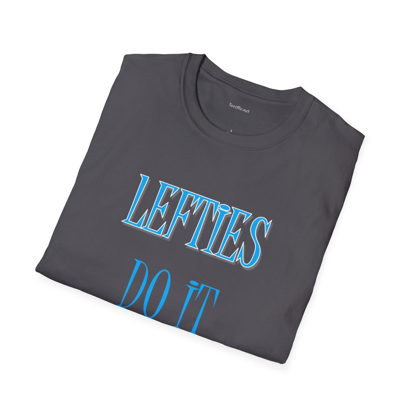 Lefties do it Right (blue) - Unisex Softstyle T-Shirt 100% Cotton Graphic