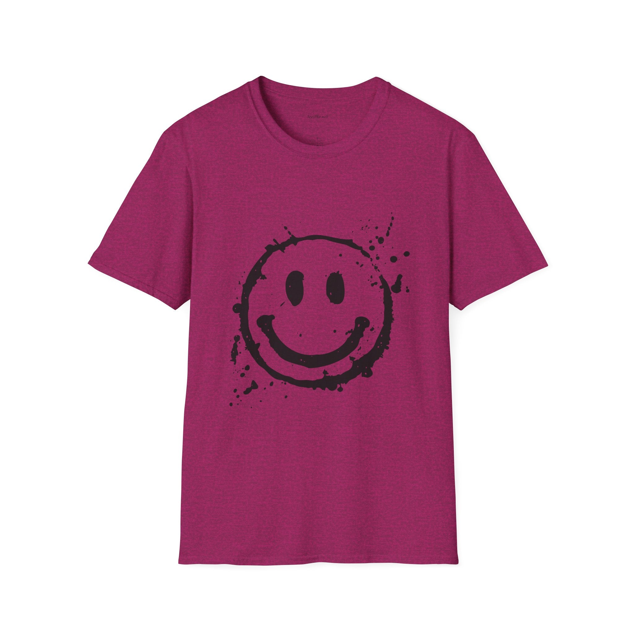 Smiley Splatter T-Shirt — Grunge Happy Face Graphic Tee
