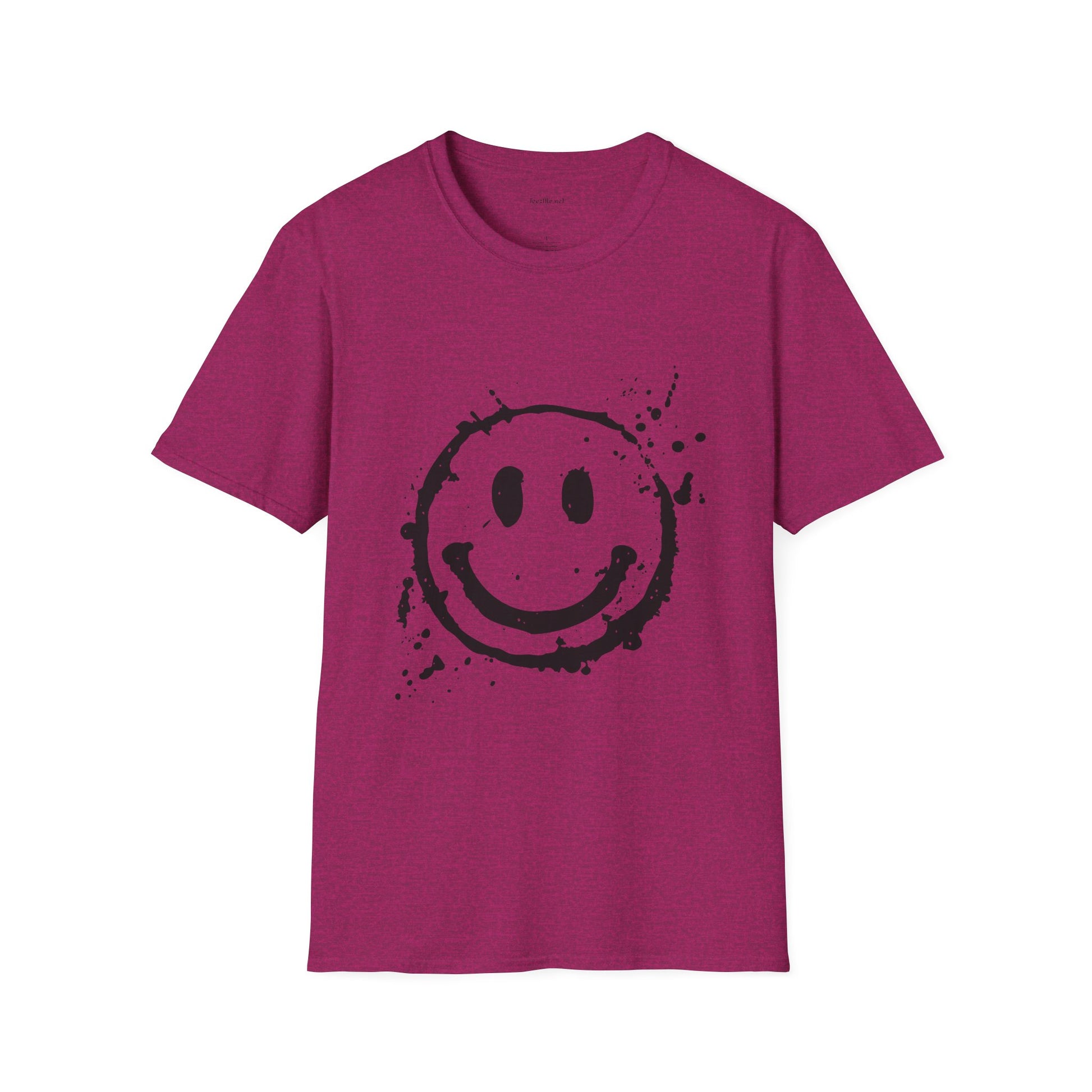 Smiley Splatter T-Shirt — Grunge Happy Face Graphic Tee