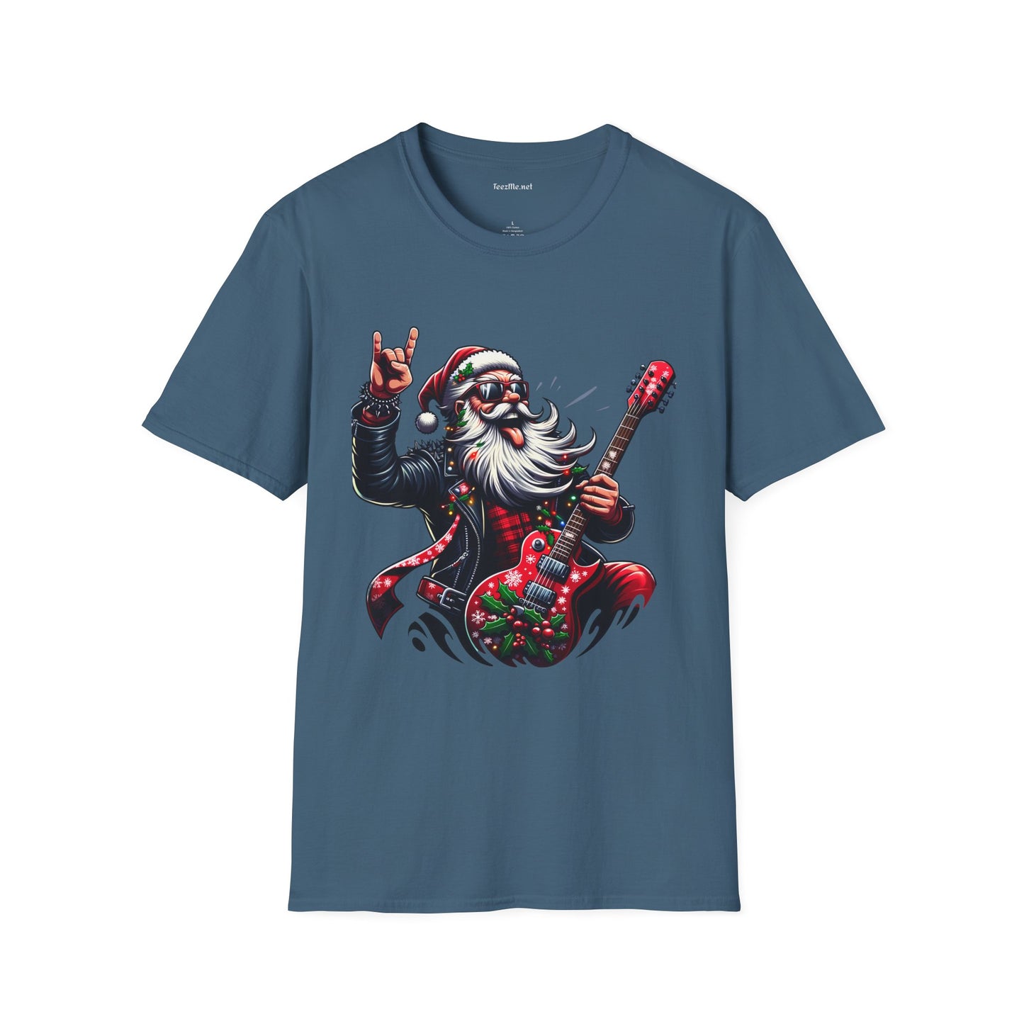 Rockin' Santa Unisex Softstyle T-Shirt 100% Cotton Graphic