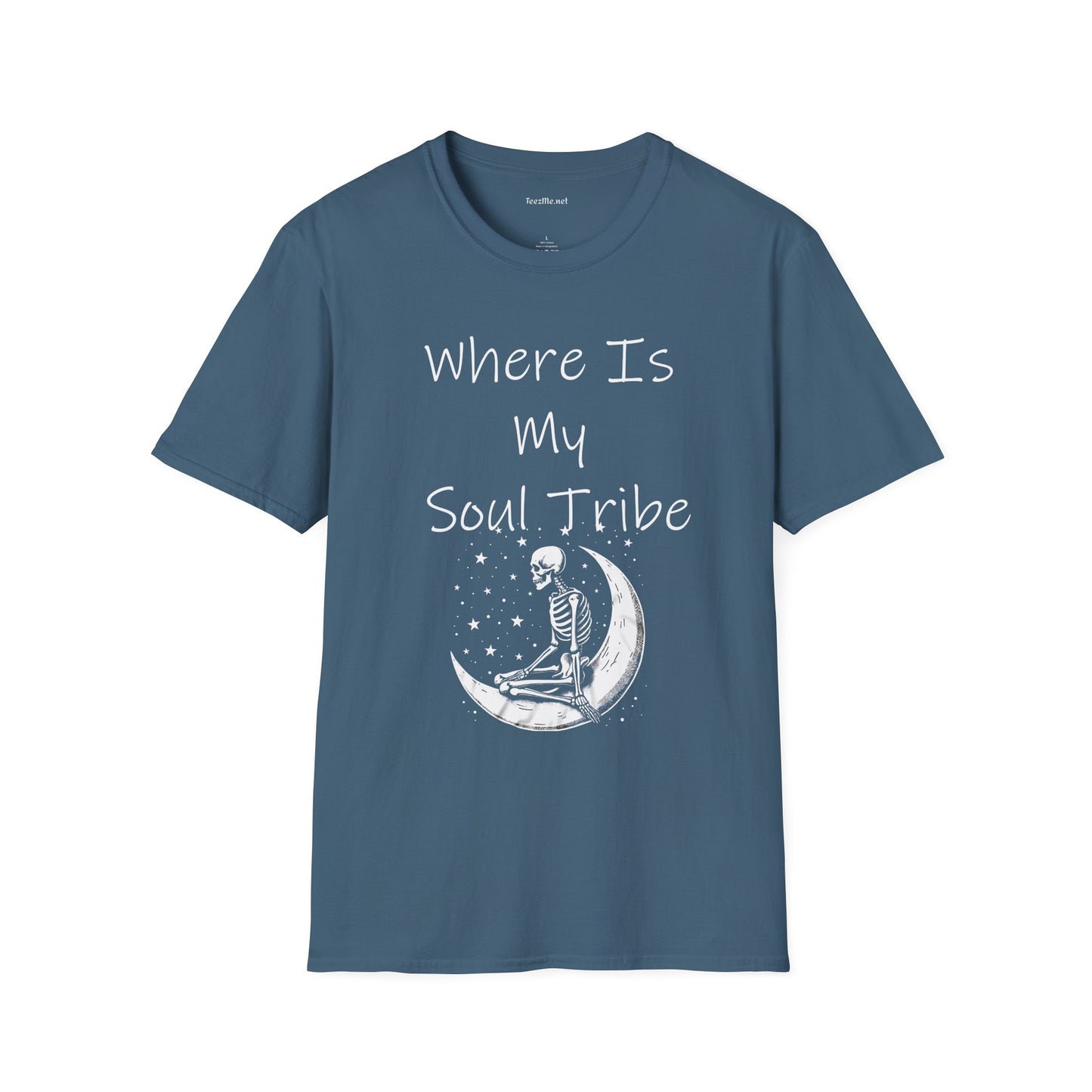 Where Is My Soul Tribe with Skeleton Unisex Soft Style T-Shirt 100% Cotton Graphic