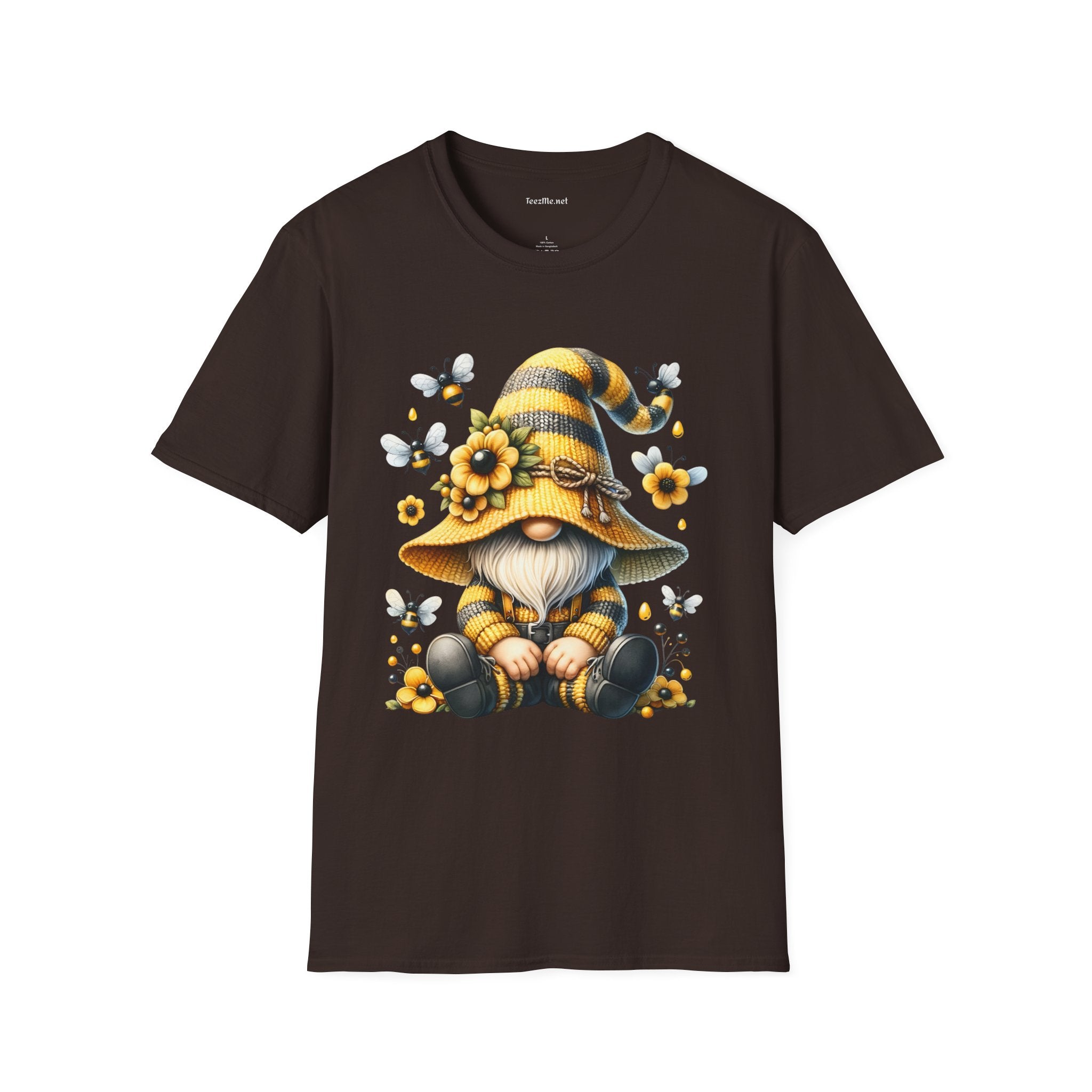 Honey Bee Gnome 41 Unisex Soft Style T-Shirt 100% Cotton Graphic