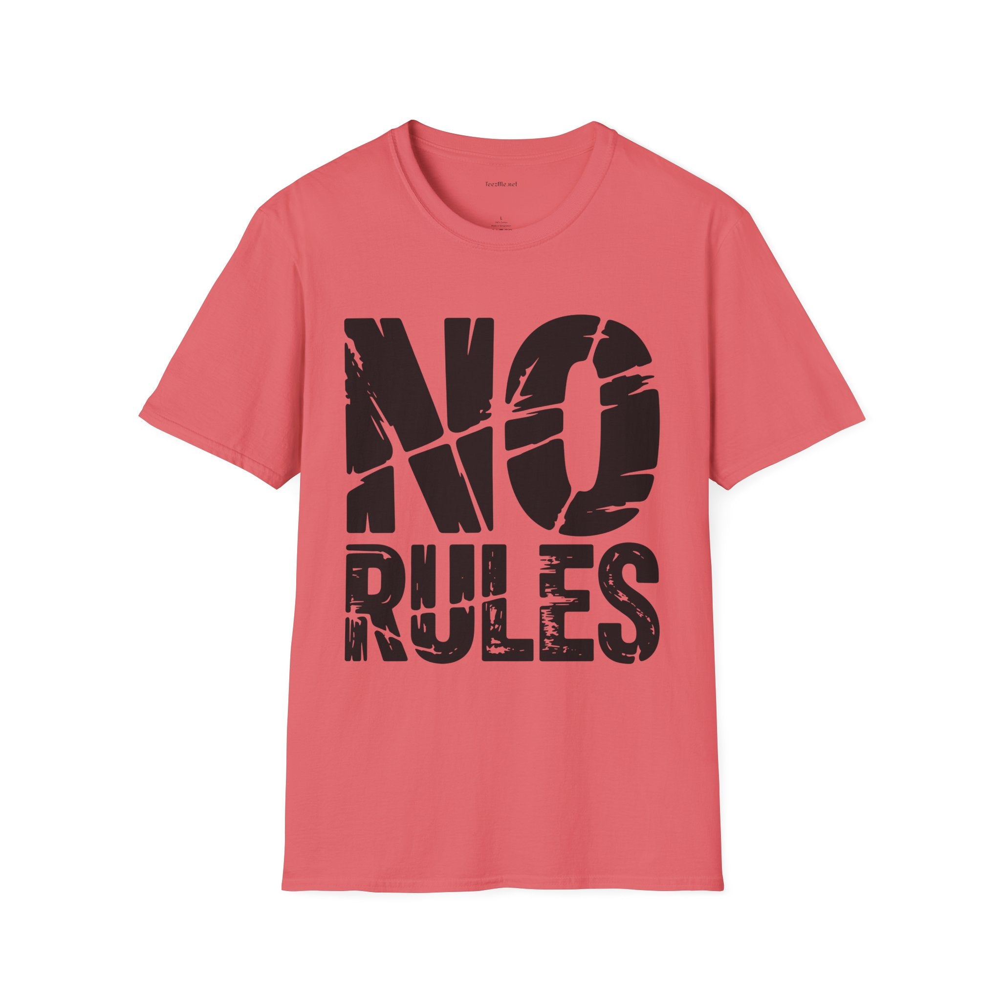 T-Shirt — "NO RULES" Bold Graphic Tee (Edgy Streetwear, Rebellious Statement Shirt)