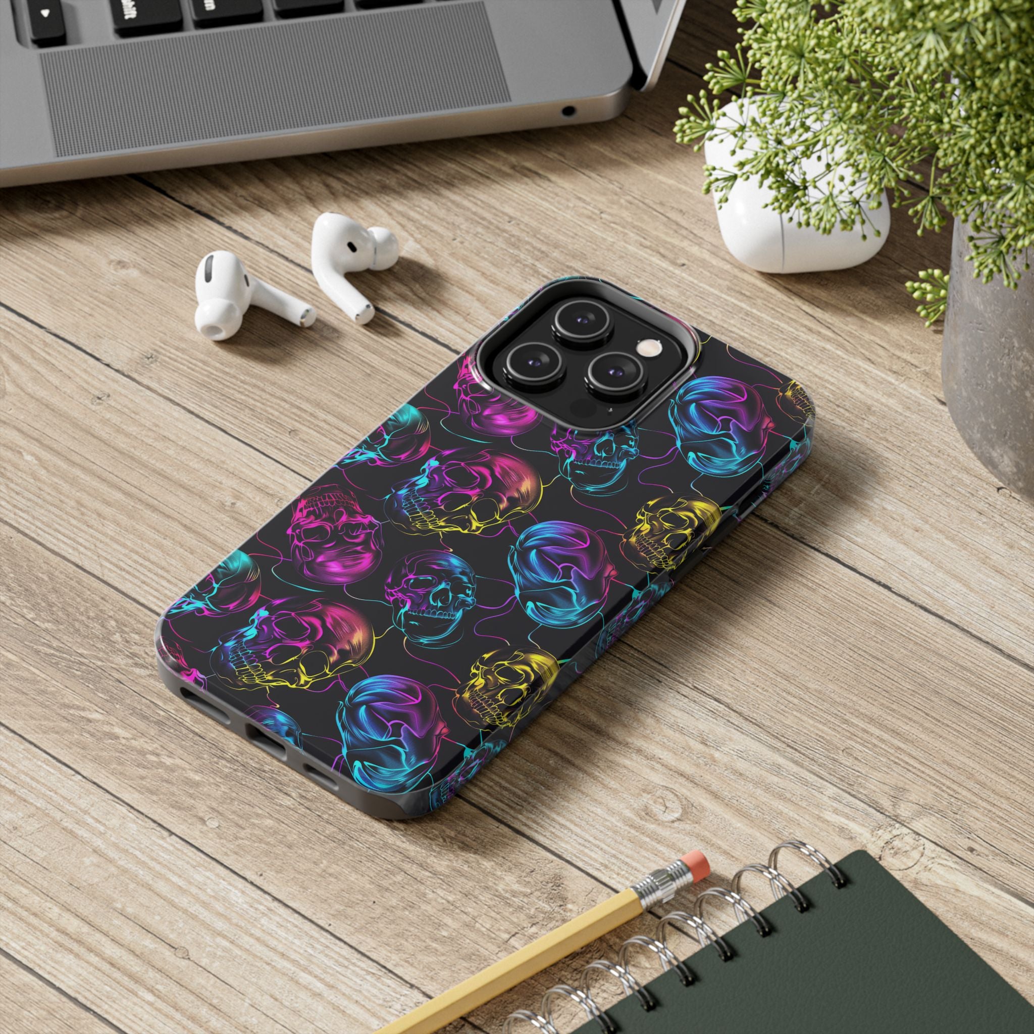 Neon Skull Cell Phone Case Tough Phone Cases