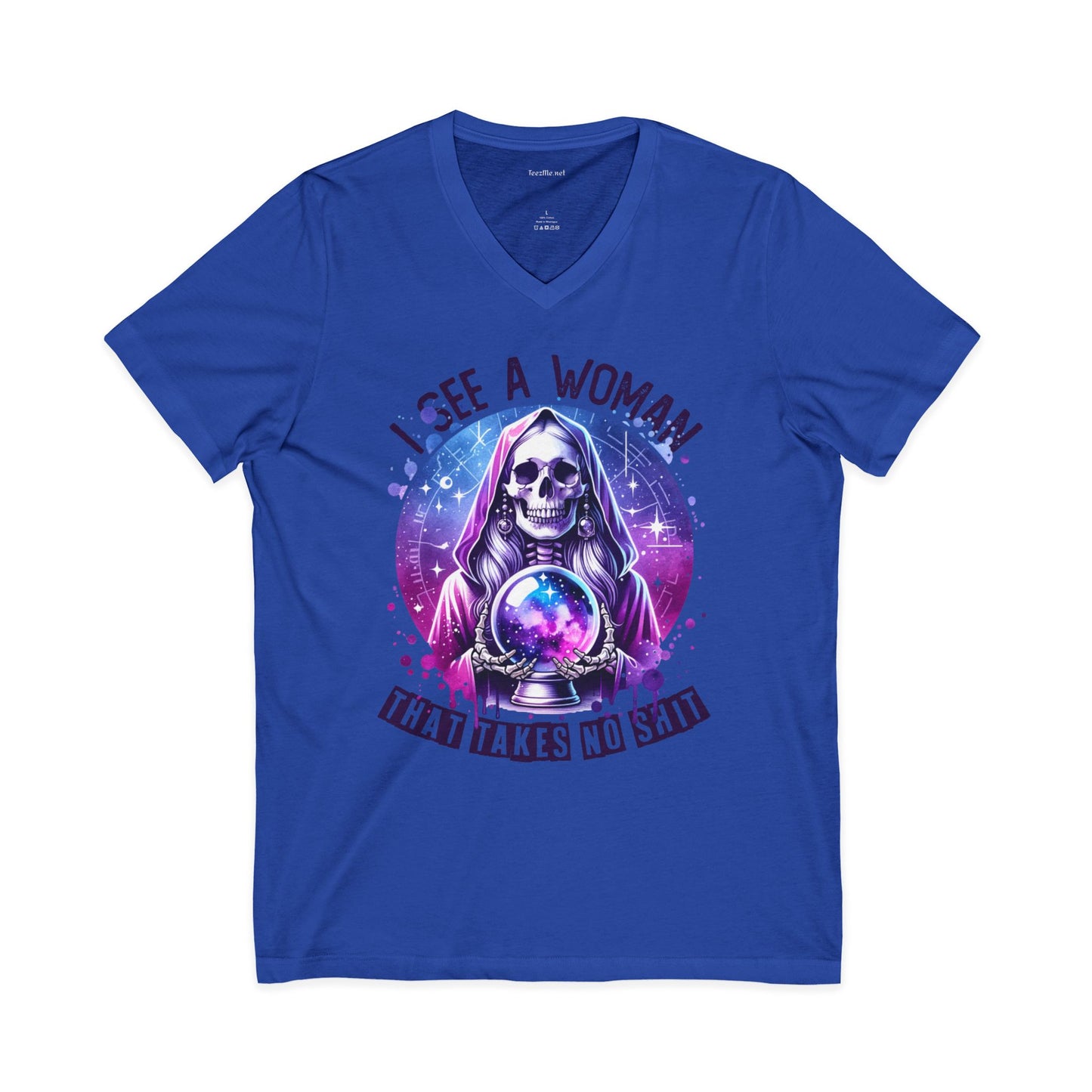 I See A Woman That Takes No Shit Tarot Unisex Jersey Short Sleeve V-Neck Tee