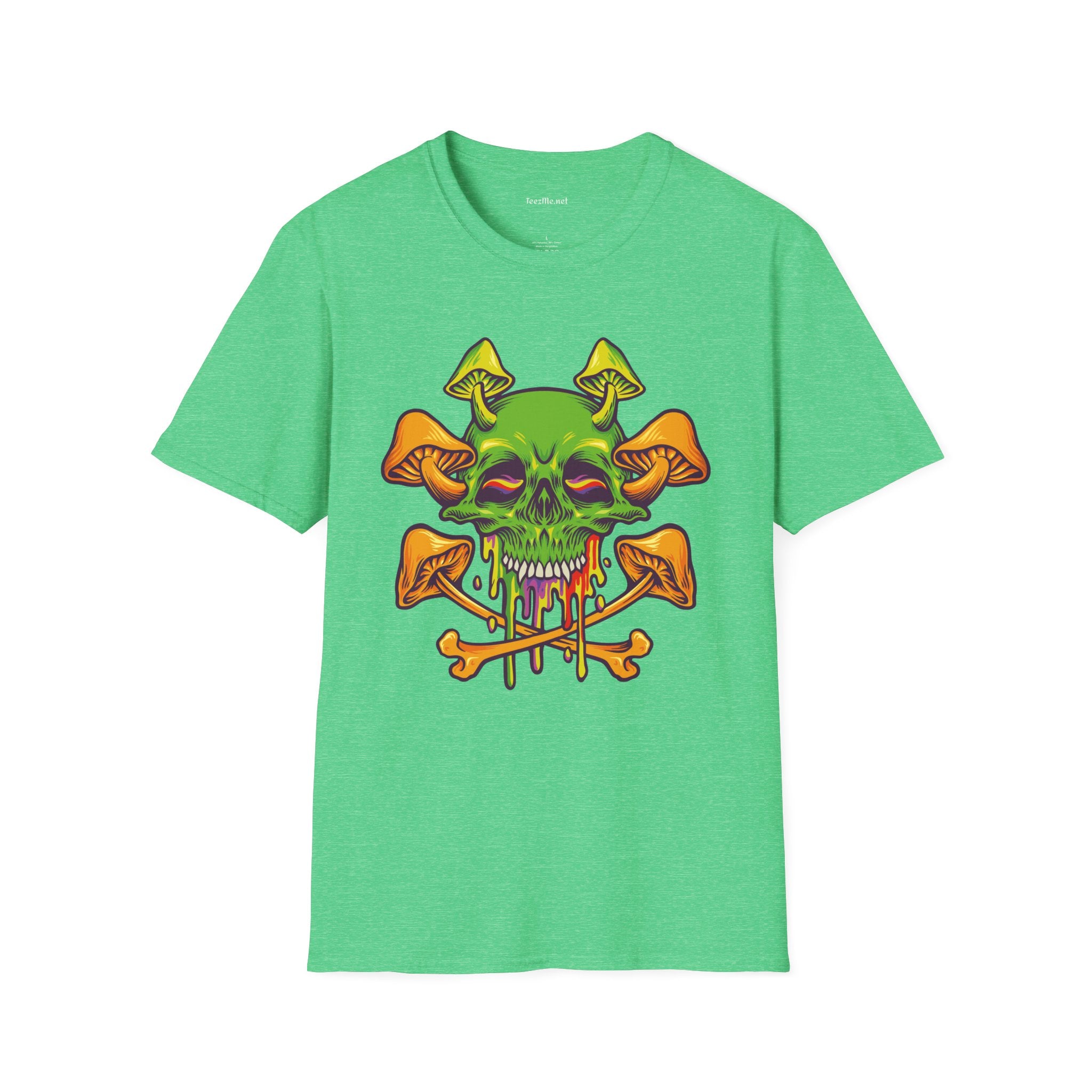 Sugar Skull Magic Mushrooms 01 Unisex Softstyle T-Shirt 100% Cotton Graphic