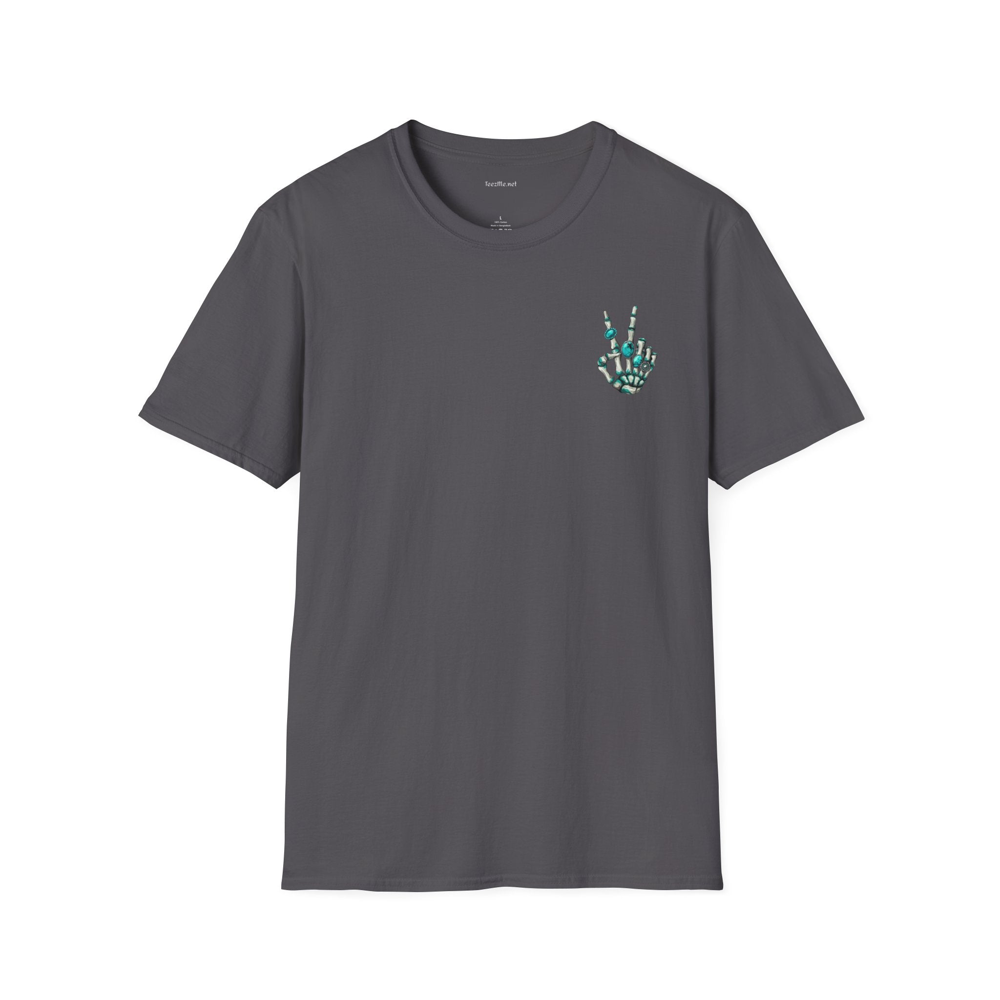 Peace Gemstone Skeleton - Unisex Softstyle T-Shirt 100% Cotton Graphic