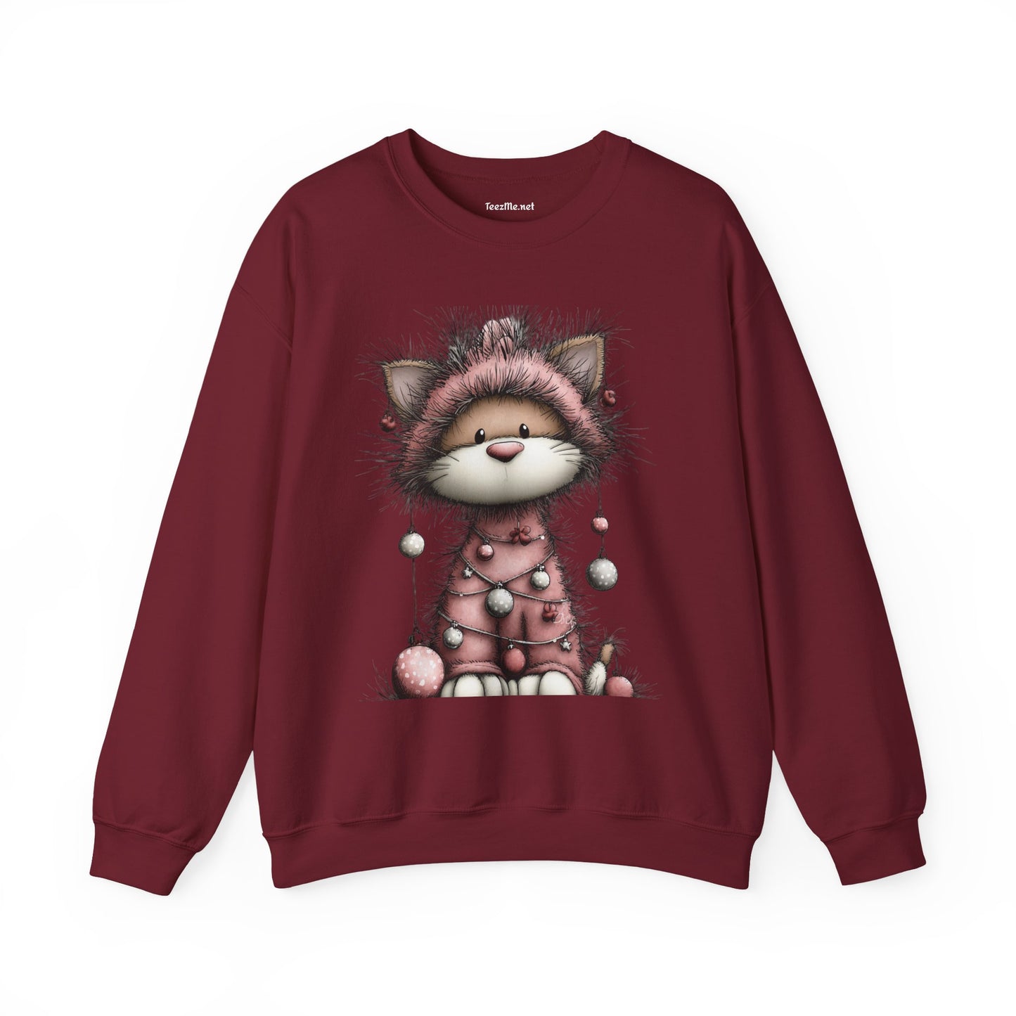 Whimsical Holiday Cat 02 Unisex Heavy Blend™ Crewneck Sweatshirt