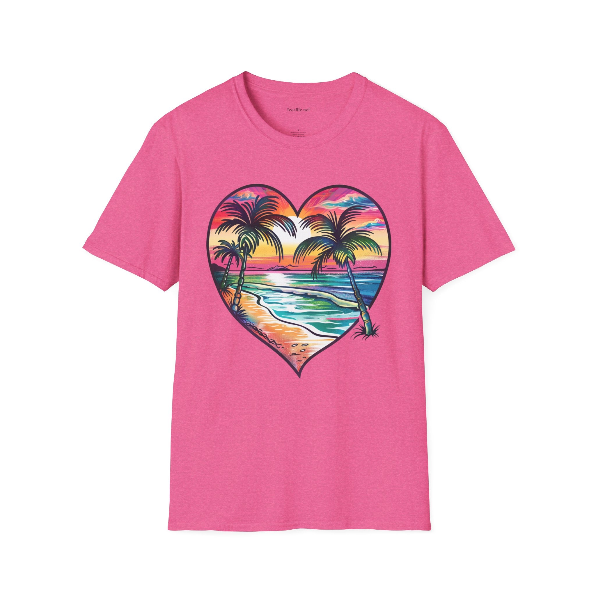 Beach Watercolor2 Unisex Soft T-Shirt 100% Cotton Graphic