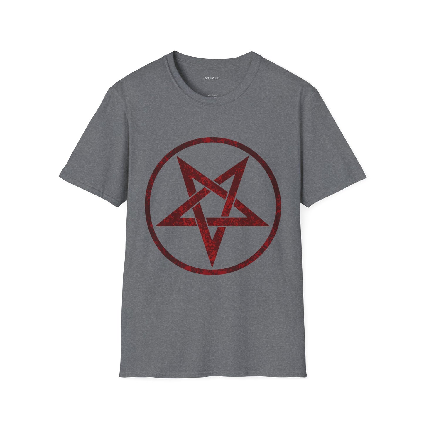 Red Pentagram 01 Unisex SoftStyle T-Shirt 100% Cotton Graphic