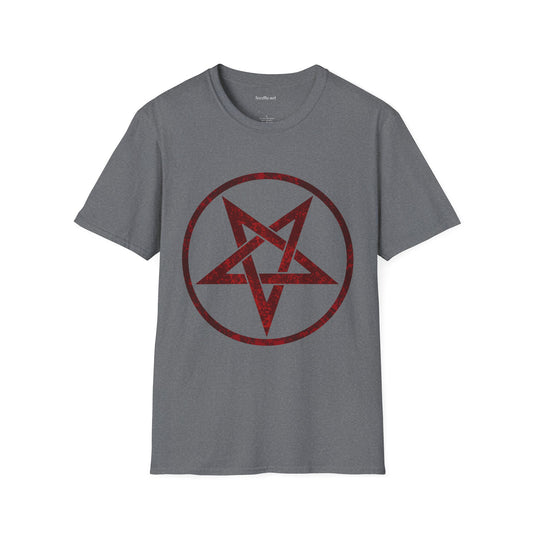 Red Pentagram 01 Unisex SoftStyle T-Shirt 100% Cotton Graphic