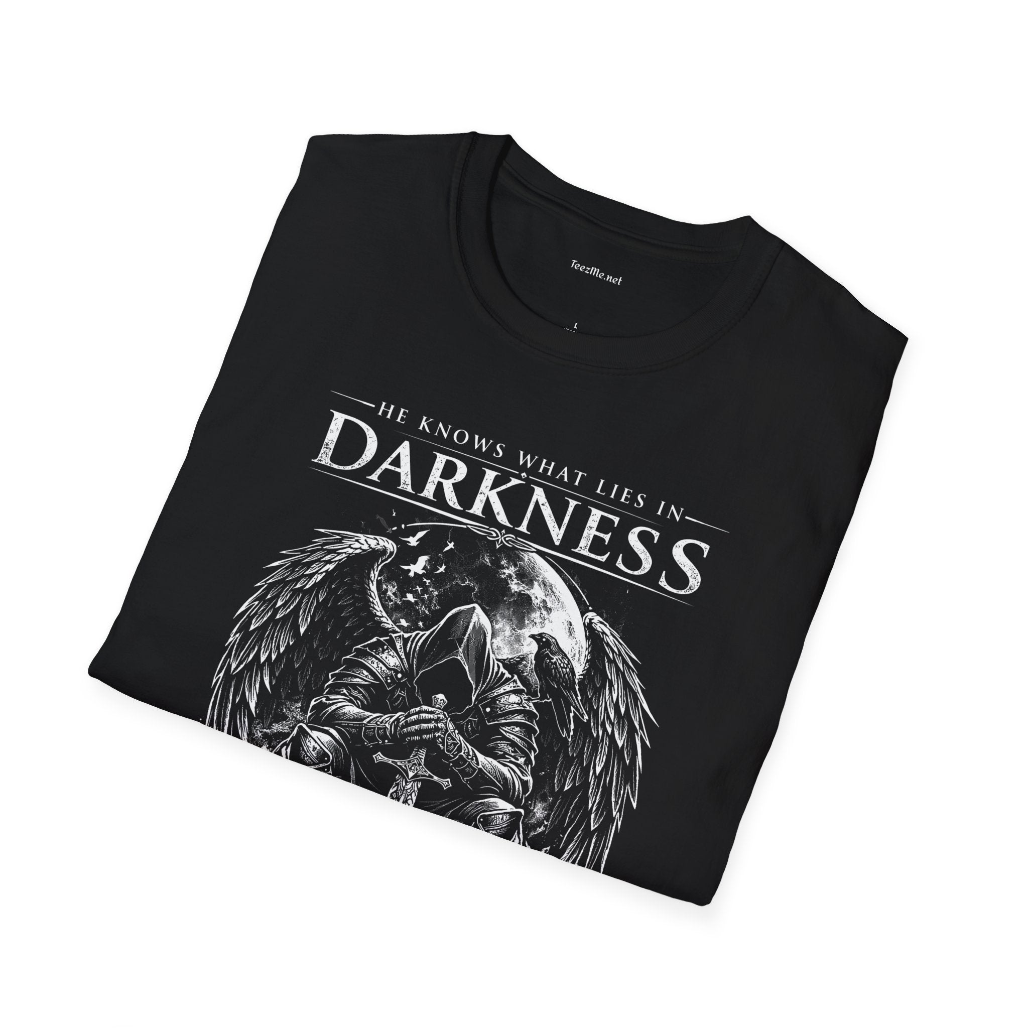He Knows What Lies In Darkness Unisex Softstyle T-Shirt 100% Cotton Graphic