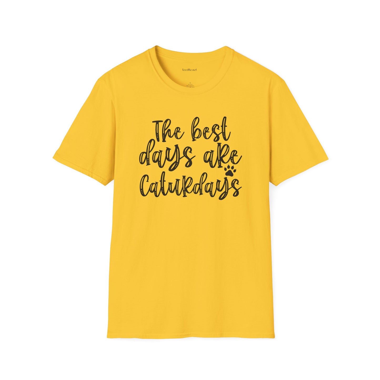 The best days are Caturdays Unisex SoftStyle T-Shirt 100% Cotton Graphic