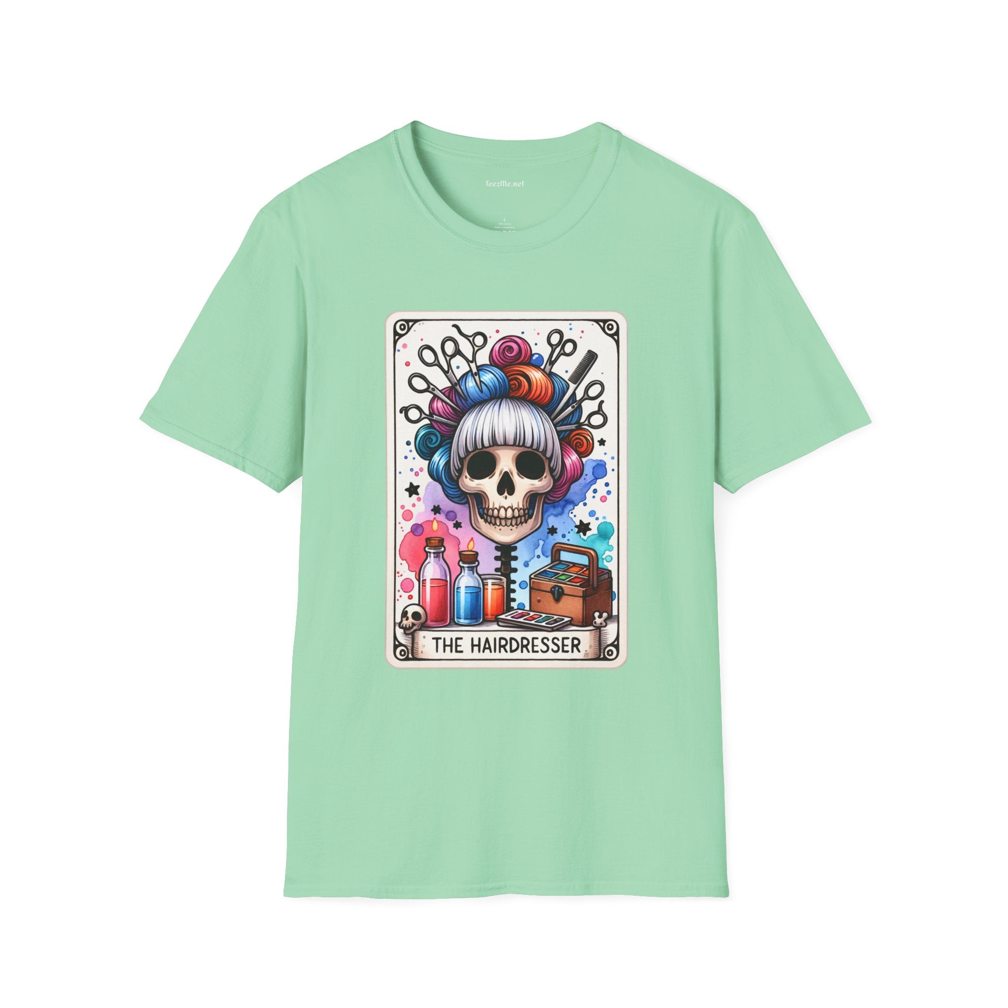The Hairdresser Tarot Card Unisex Softstyle T-Shirt 100% Cotton Graphic