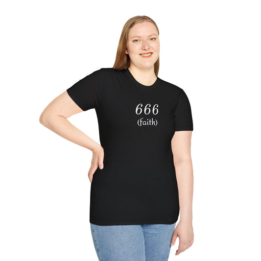 666 (faith) - Unisex Softstyle T-Shirt 100% Cotton Graphic #angel numbers