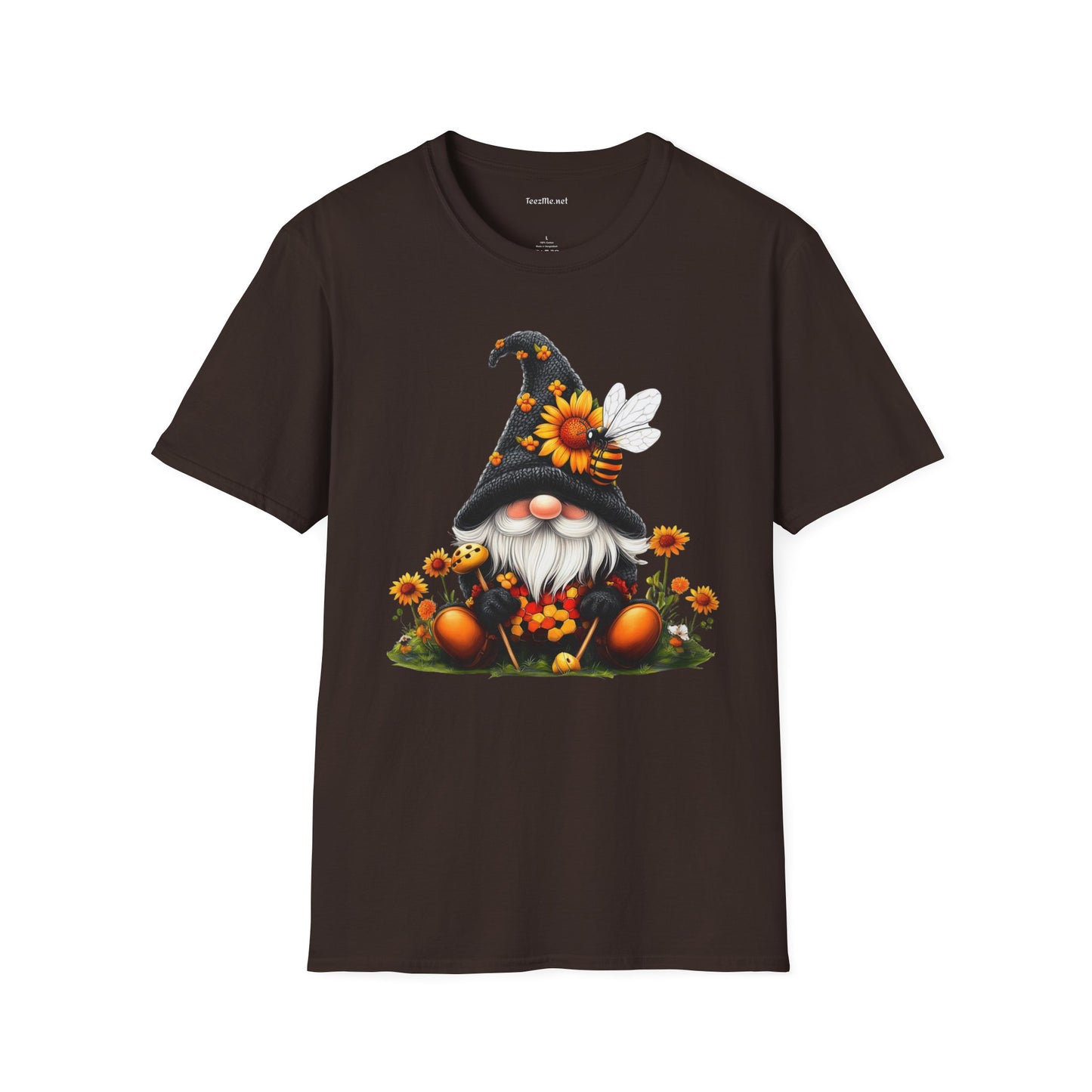Honey Bee Gnome 03 Unisex Softstyle T-Shirt 100% Cotton Graphic