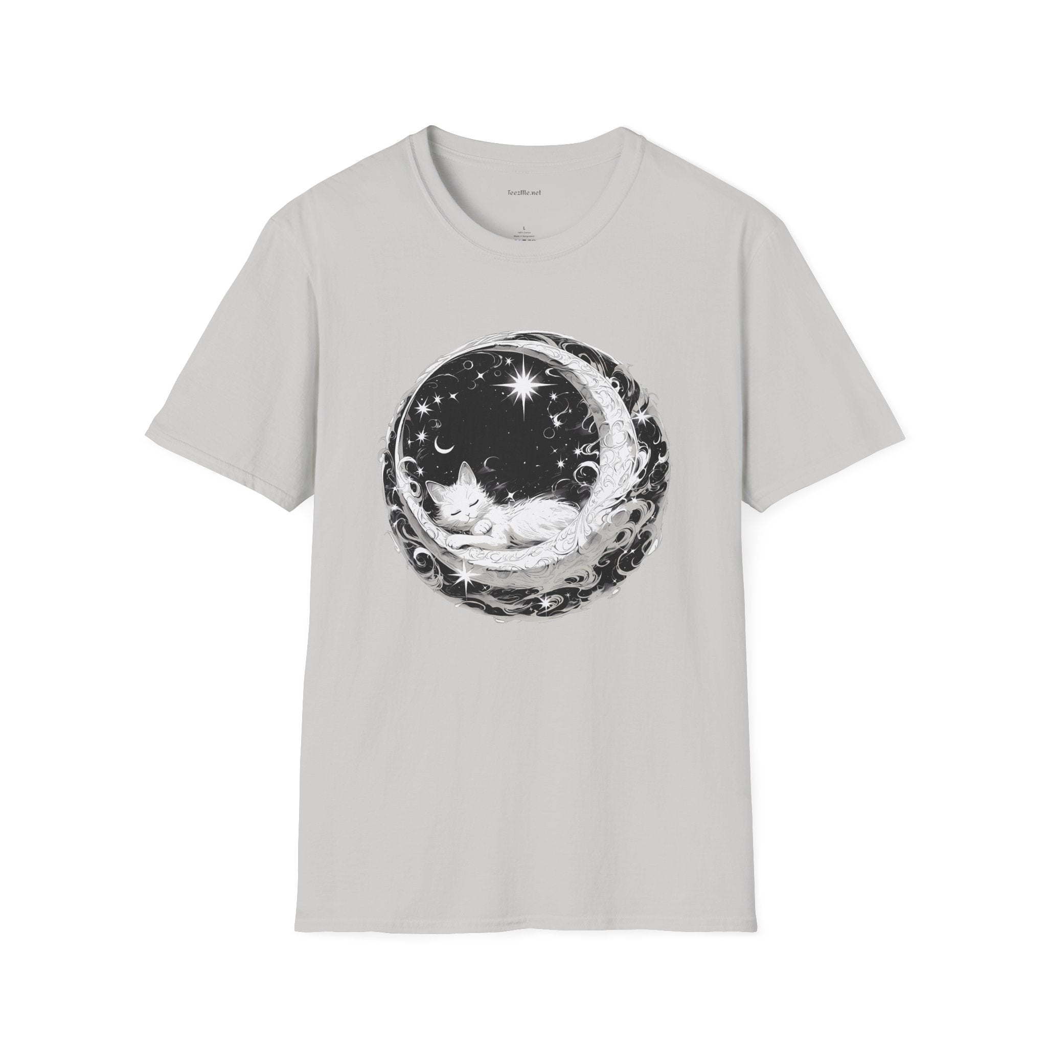 Moon Cat  - Unisex Softstyle T-Shirt 100% Cotton Graphic