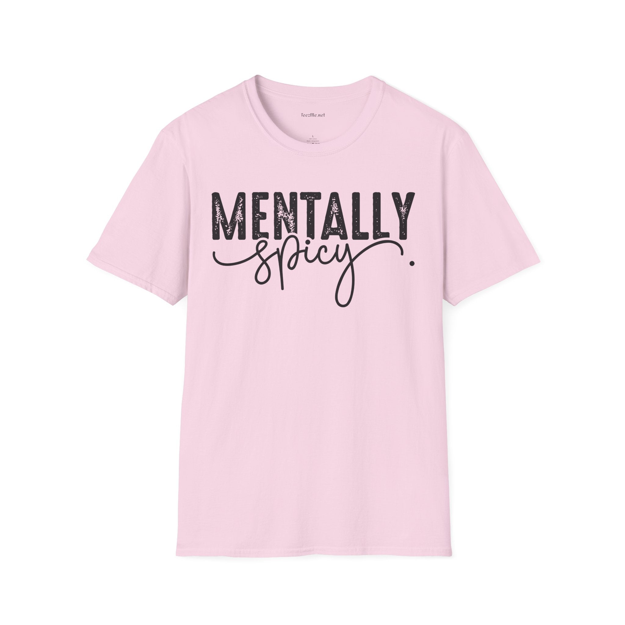 Mentally Spicy (black) Unisex Softstyle T-Shirt 100% Cotton Graphic