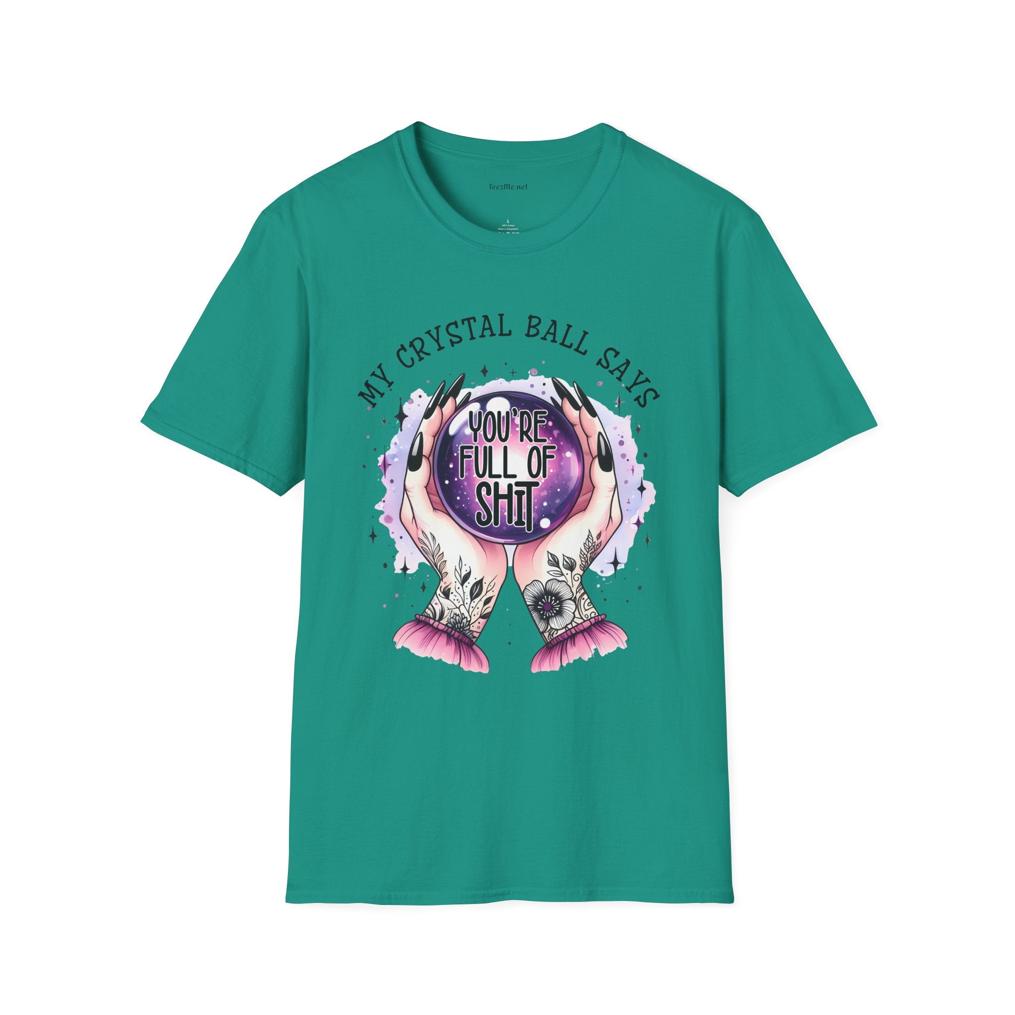 My crystal ball says - Unisex Softstyle T-Shirt 100% Cotton Graphic