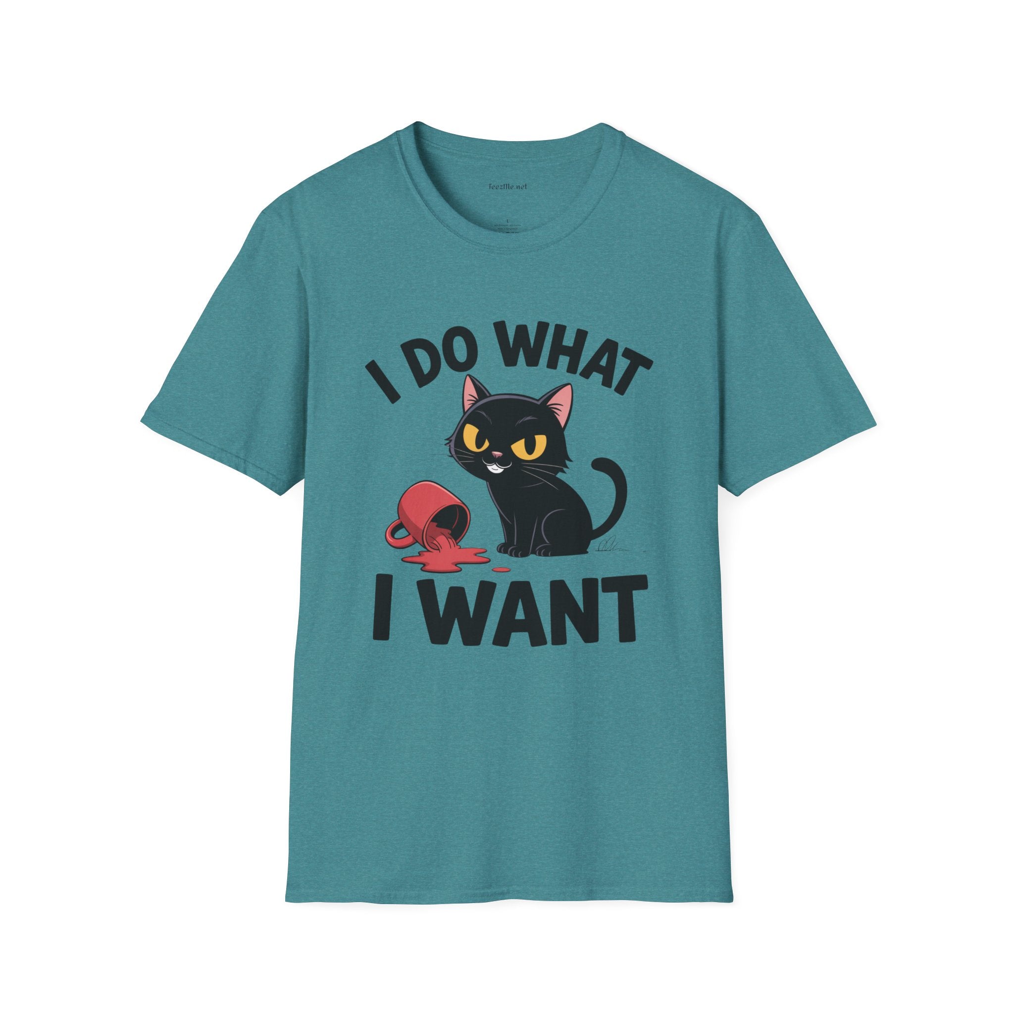 I Do What I Want (with Cat)  Unisex Softstyle T-Shirt 100% Cotton Graphic